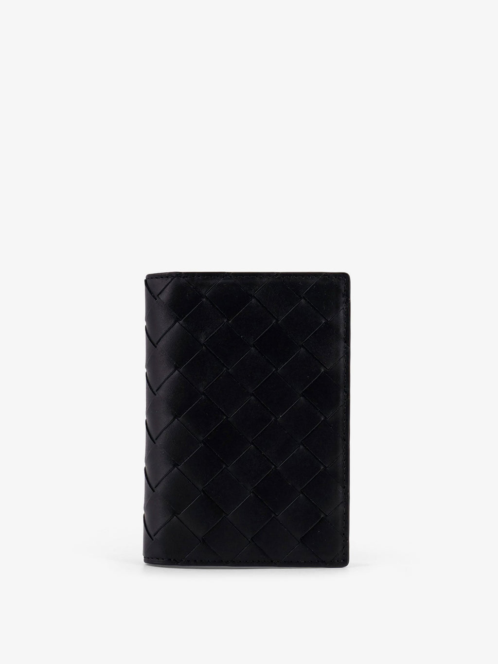 Bottega Veneta Men Leather Passport Holder With Intrecciato Motif