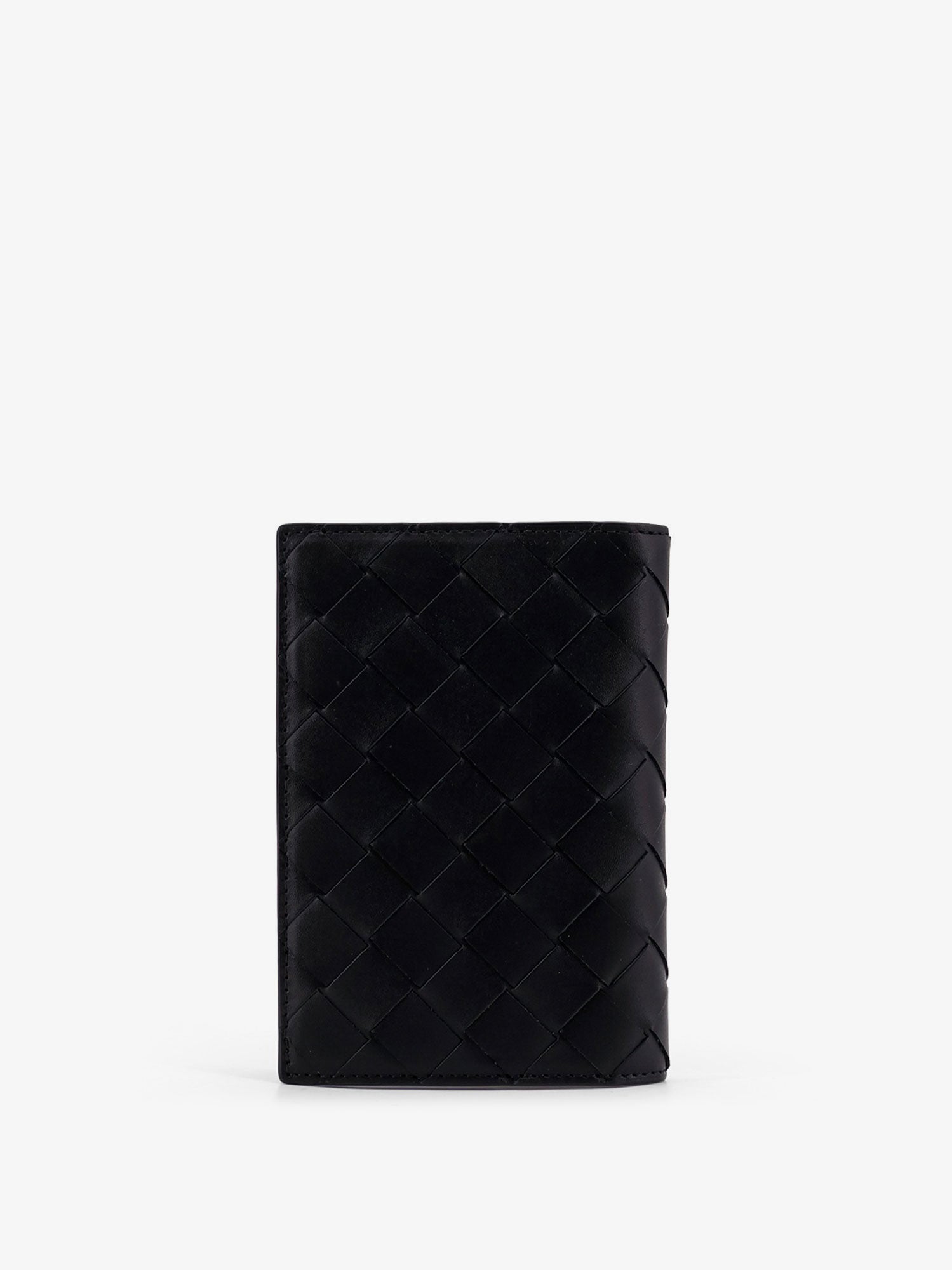 Bottega Veneta Men Leather Passport Holder With Intrecciato Motif