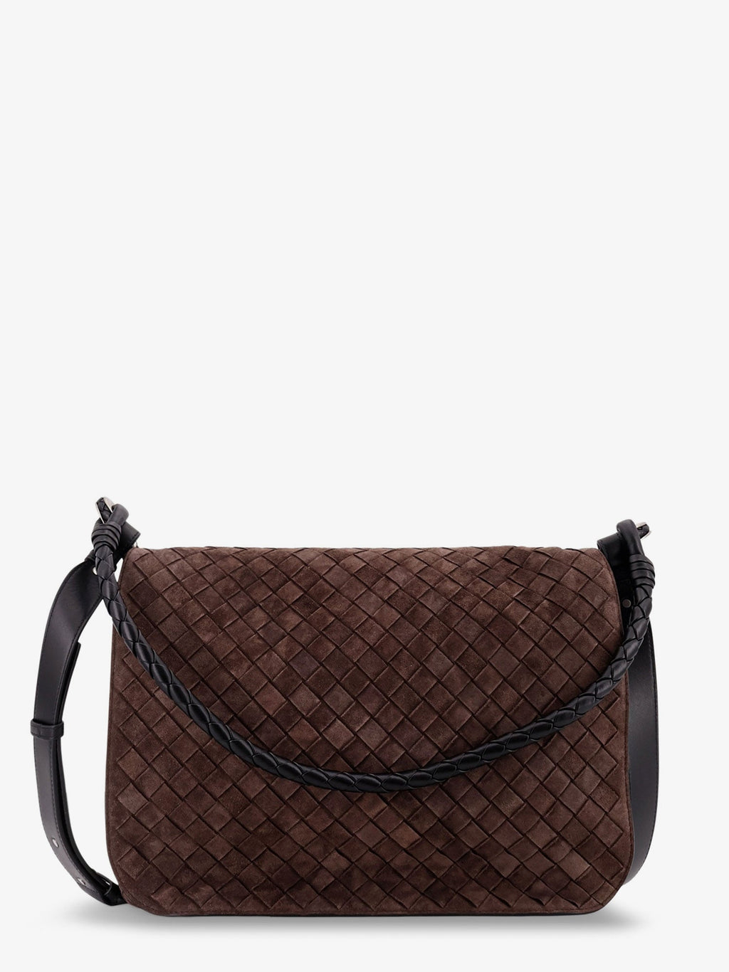 Bottega Veneta Men Intrecciato Suede Shoulder Bag