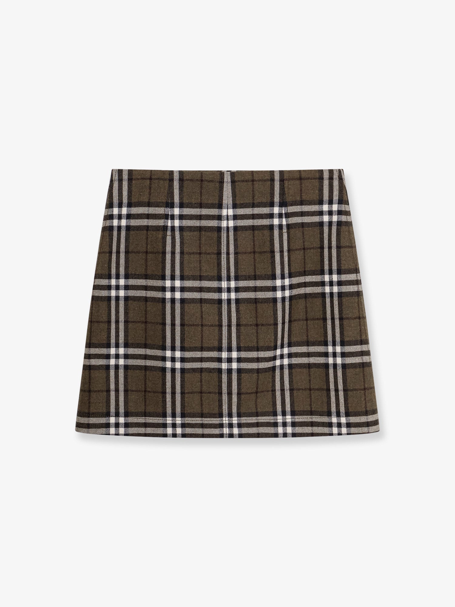 Burberry Women Virgin Wool Skirt With Burberry Check Print