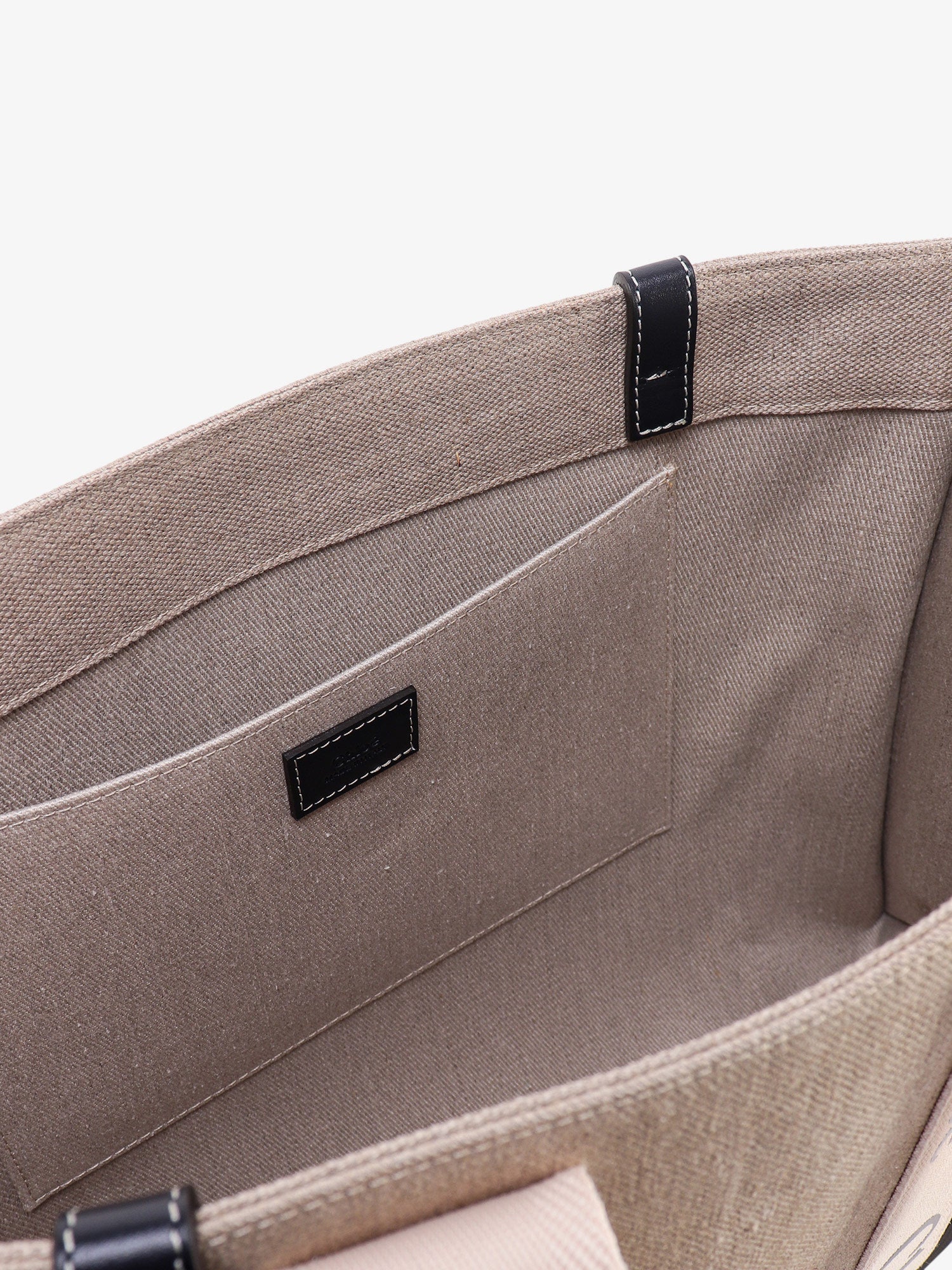 Chloe' Women Linen Shoulder Bag With Logo Print