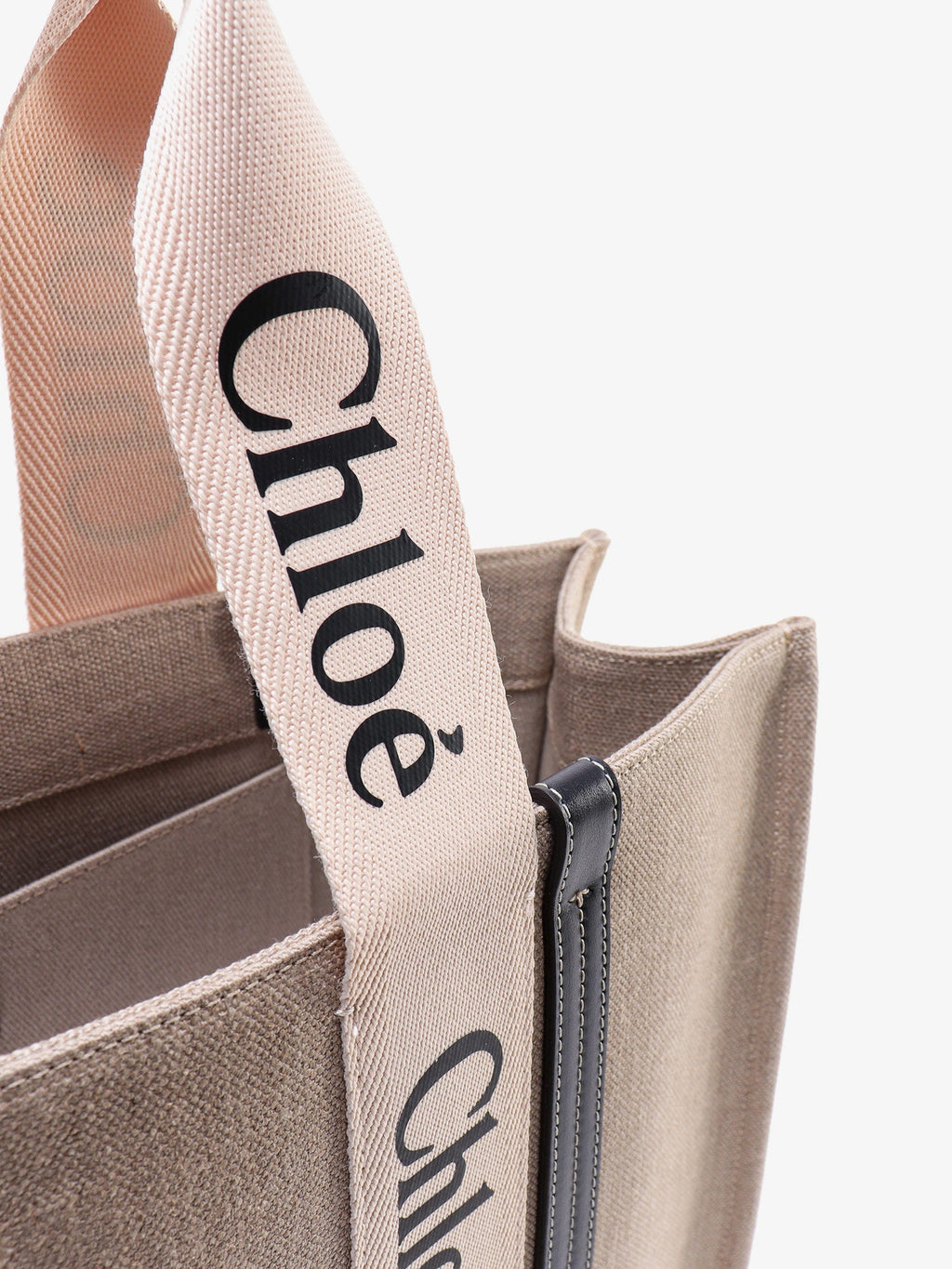 Chloe' Women Linen Shoulder Bag With Logo Print