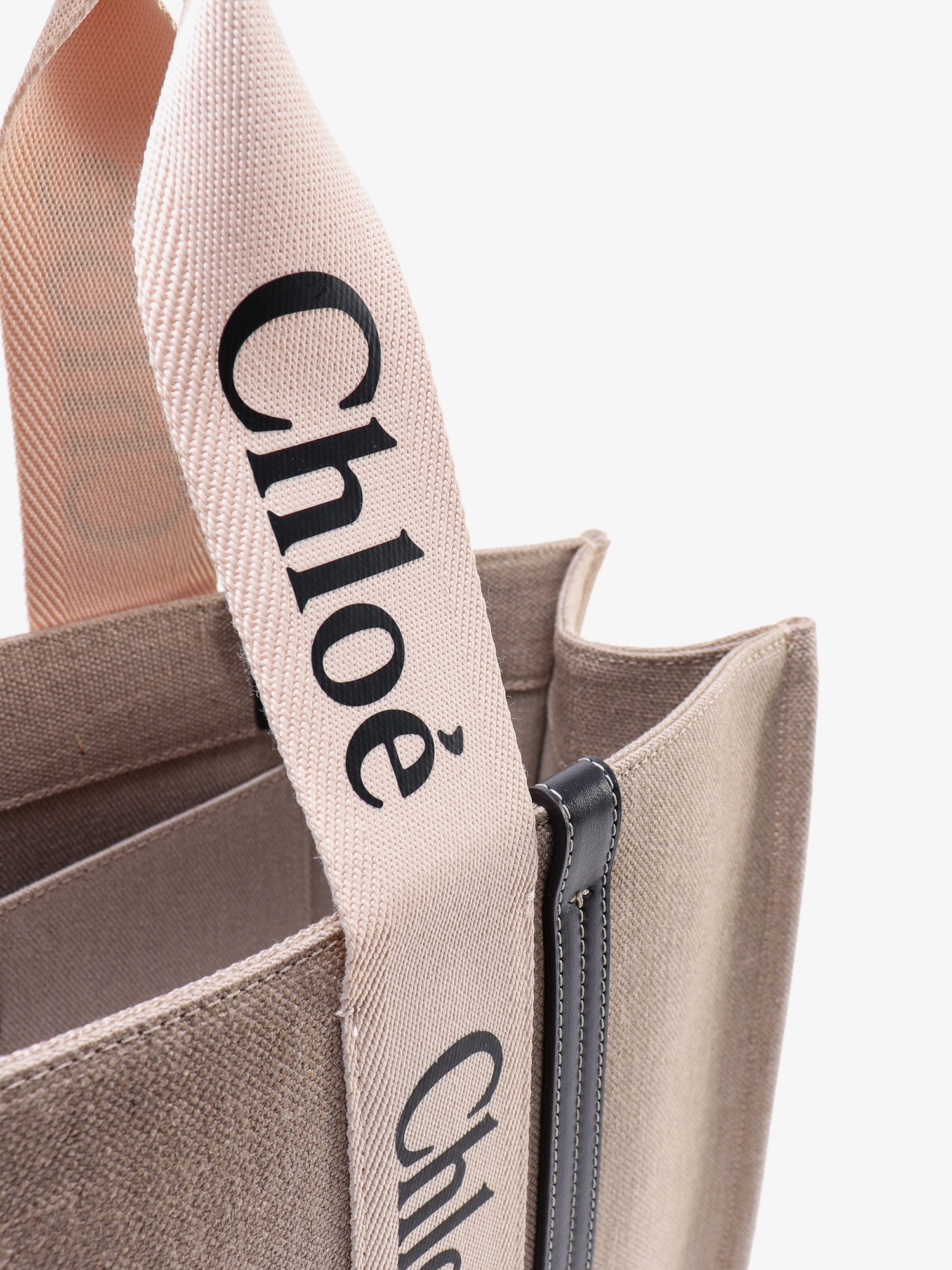Chloe' Women Linen Shoulder Bag With Logo Print