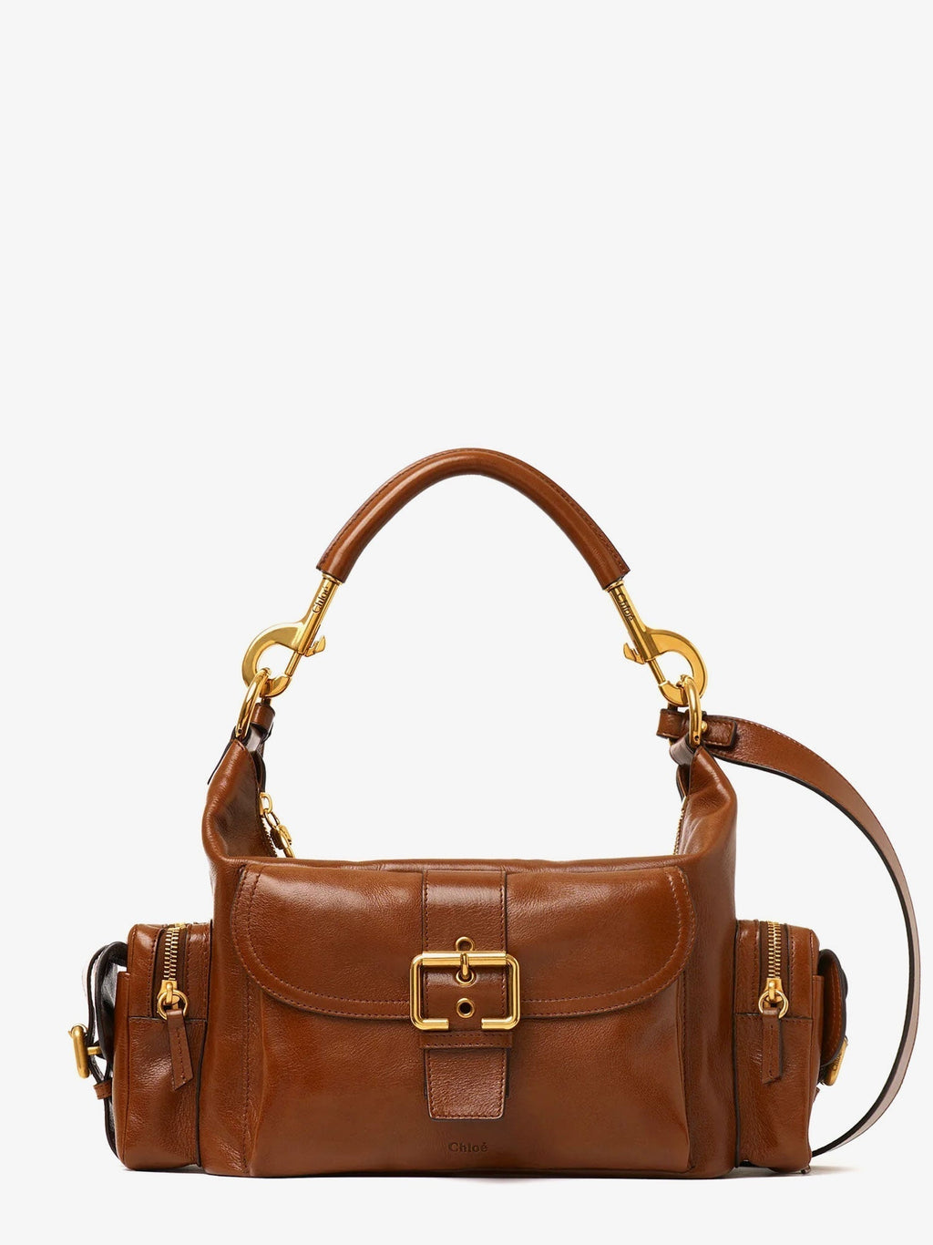 Chloe' Women Carry Shiny Buffalo Leather Shoulder Bag