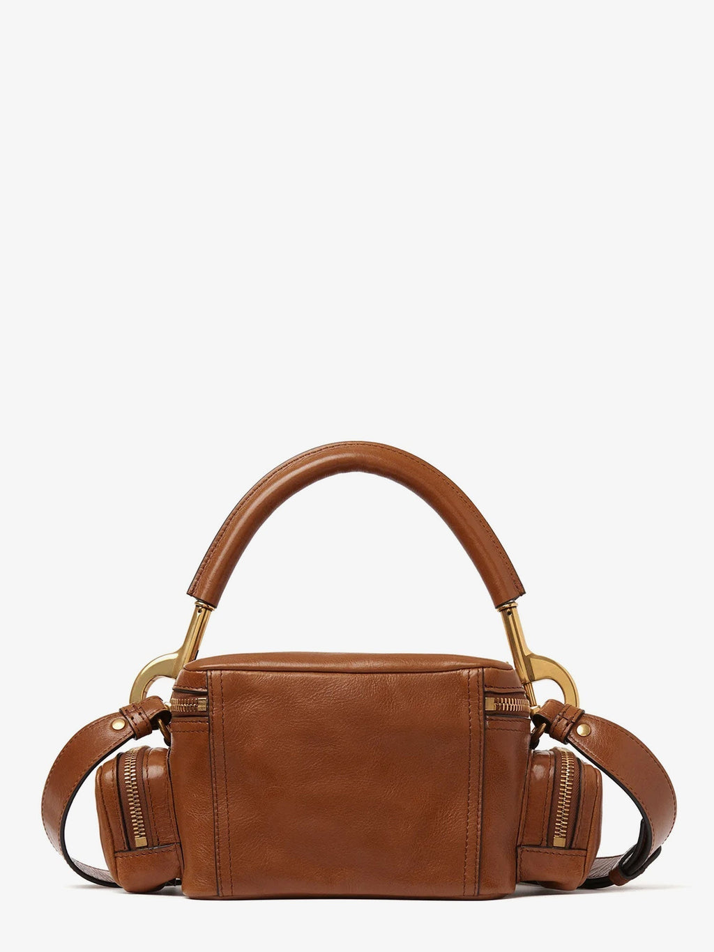 Chloe' Women Small Double Carry Leather Bag With Multipocket Detail