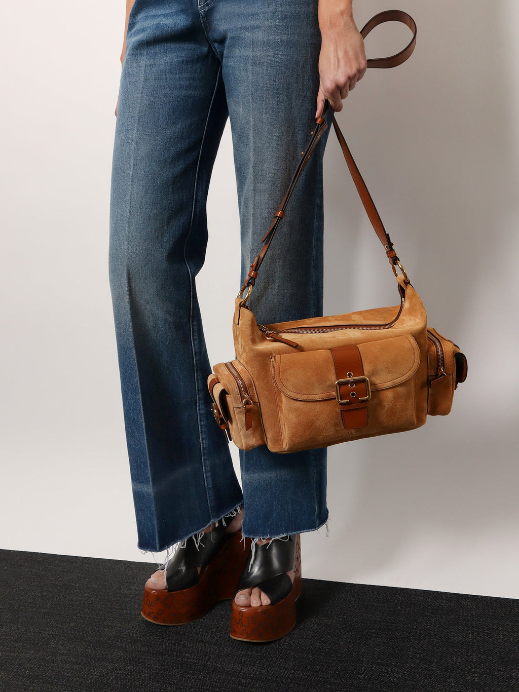 Chloe' Women Camera Bag Suede Shoulder Bag