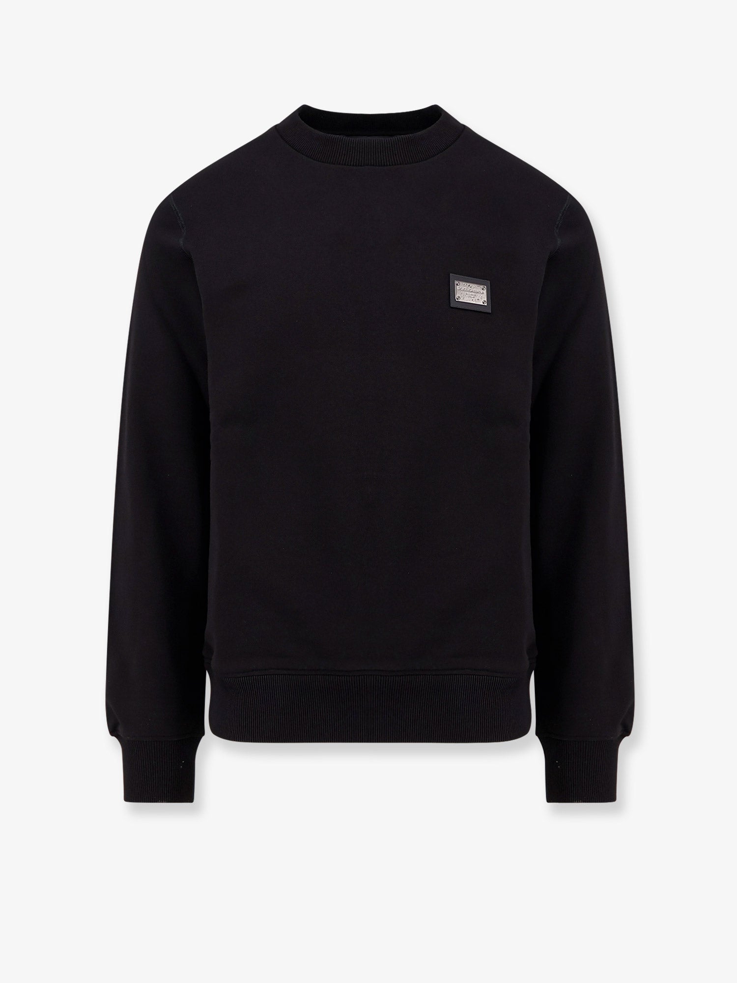 Dolce & Gabbana Men Cotton Sweatshirt With Logo Patch