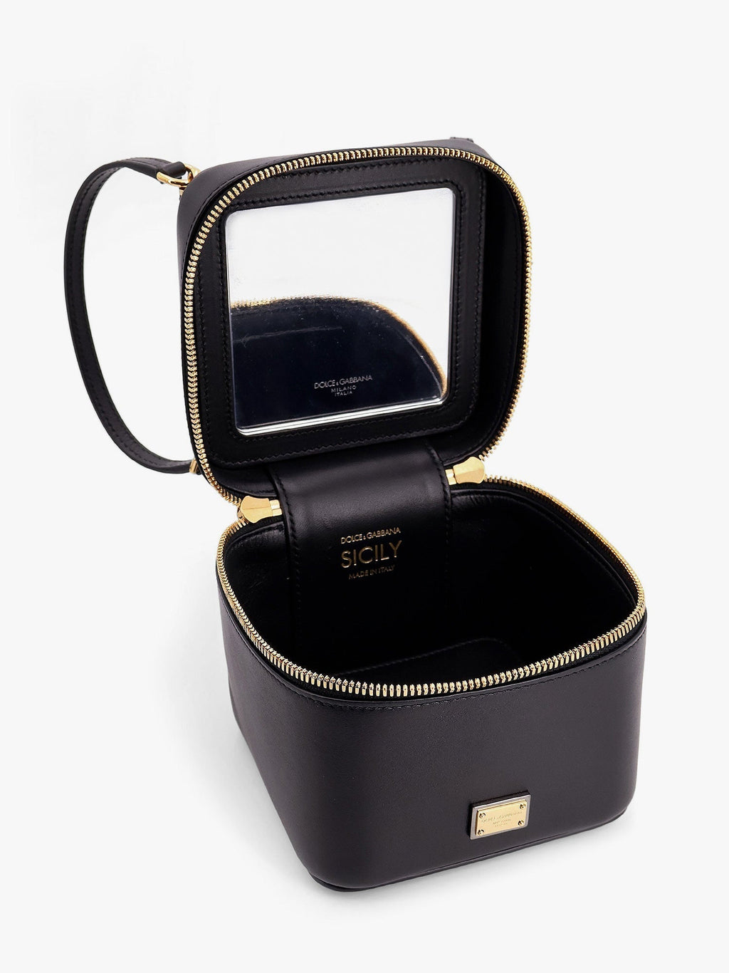 Dolce & Gabbana Women Sicily Leather Handbag With Iconic Logo Plate