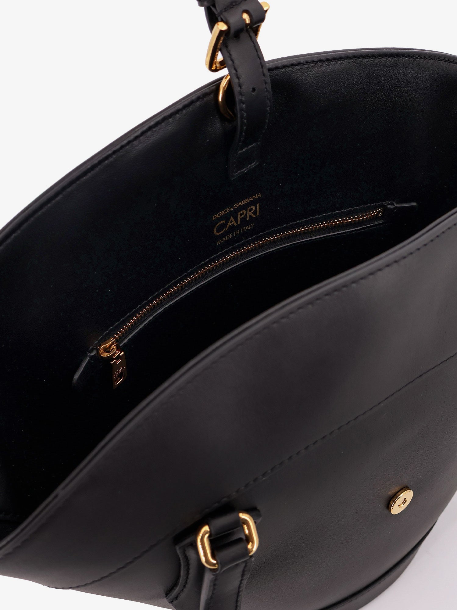 Dolce & Gabbana Women Coffa Capri Leather Shoulder Bag