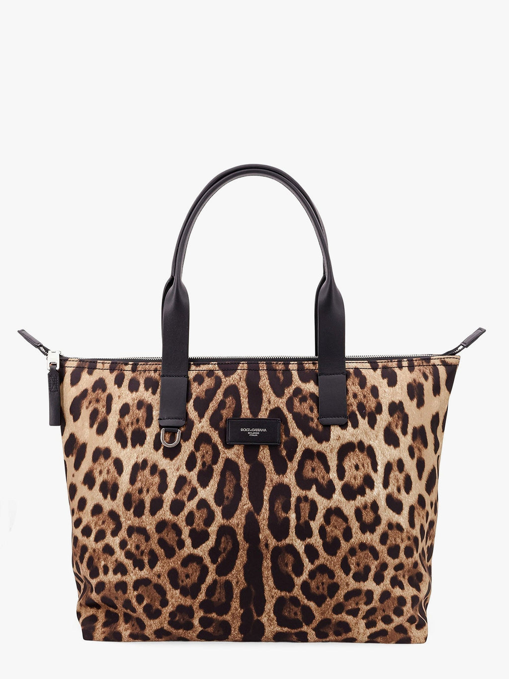Dolce & Gabbana Men Nylon Shoulder Bag With Animalier Print