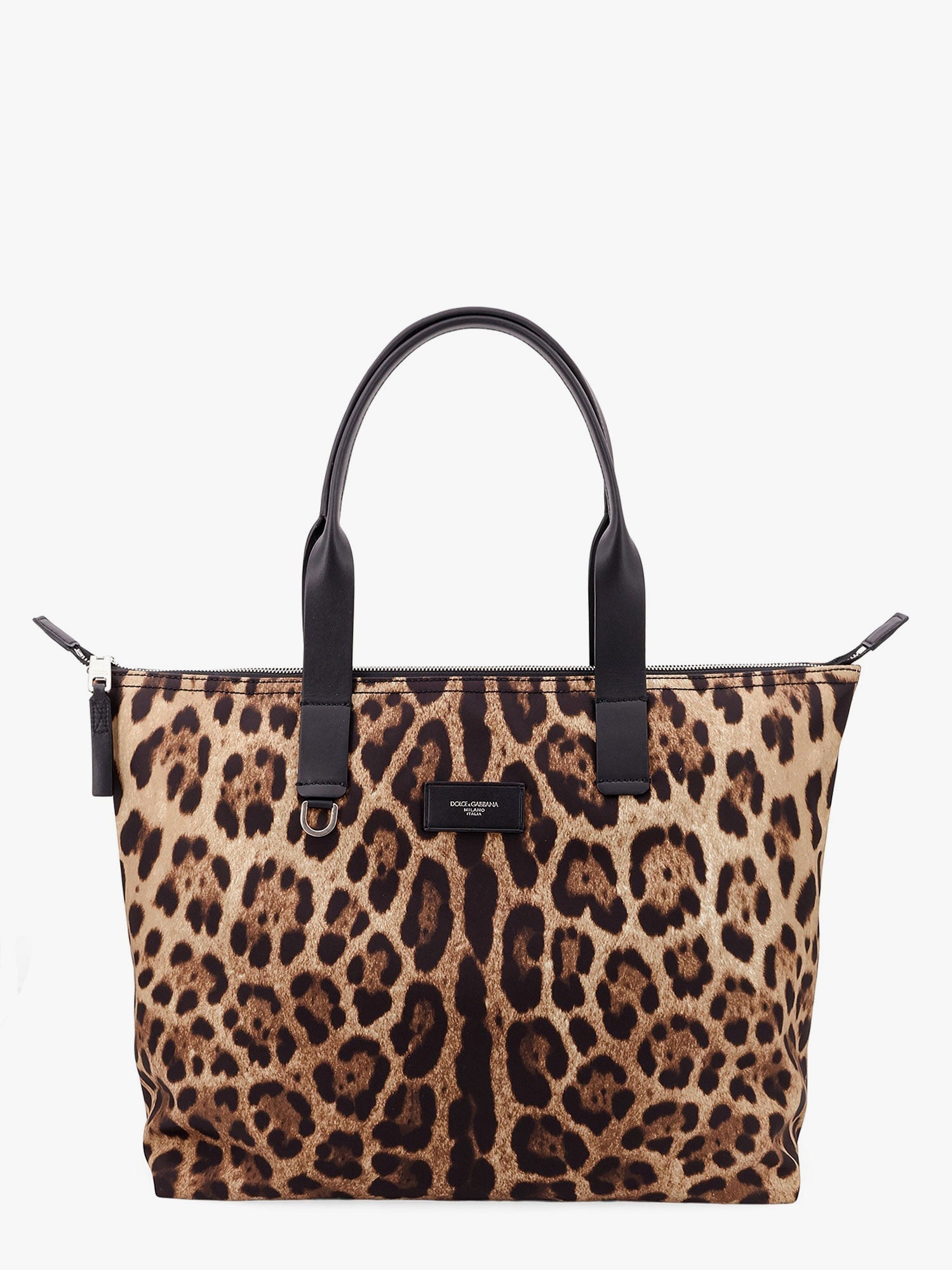 Dolce & Gabbana Men Nylon Shoulder Bag With Animalier Print
