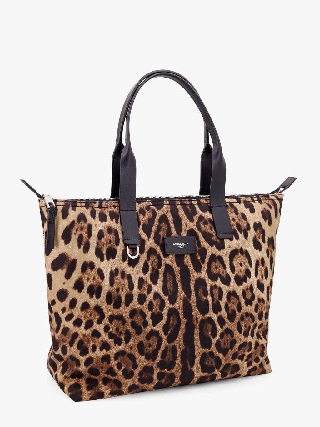 Dolce & Gabbana Men Nylon Shoulder Bag With Animalier Print
