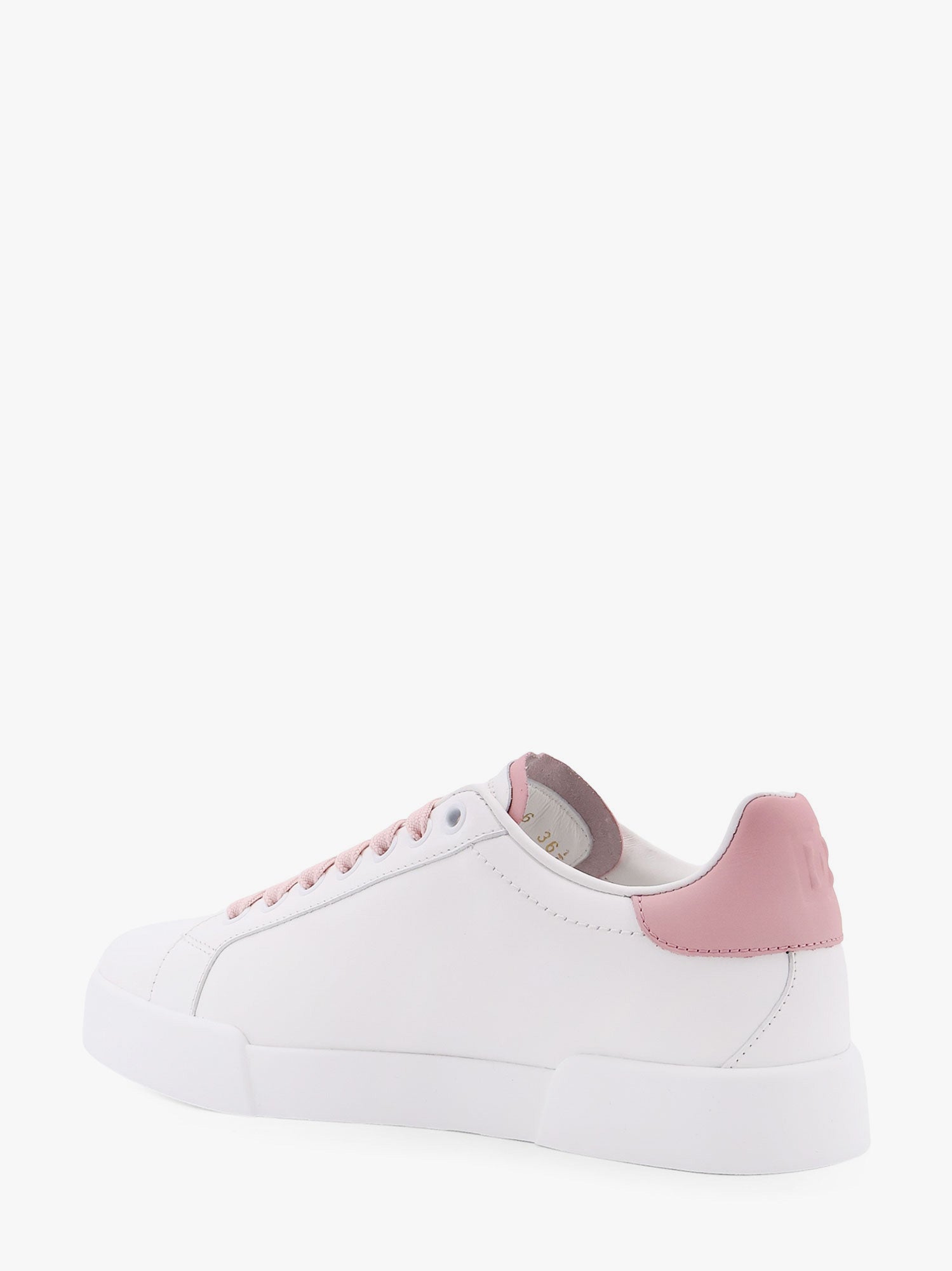 Dolce & Gabbana Women Portofino Low-Top Leather Sneakers With Lateral Monogram