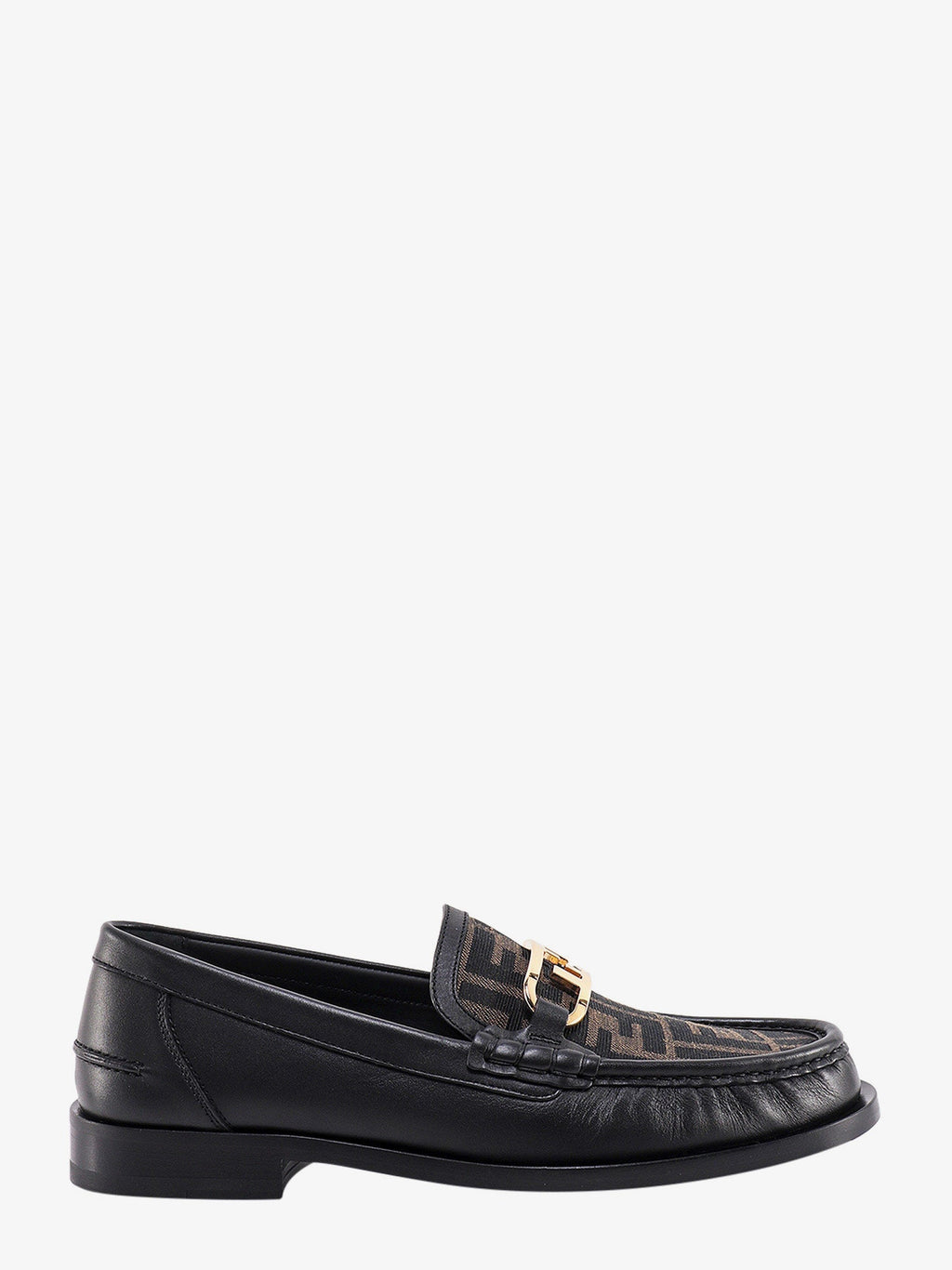 Fendi Men Fendi O' Lock Leather Loafer With Ff Insert