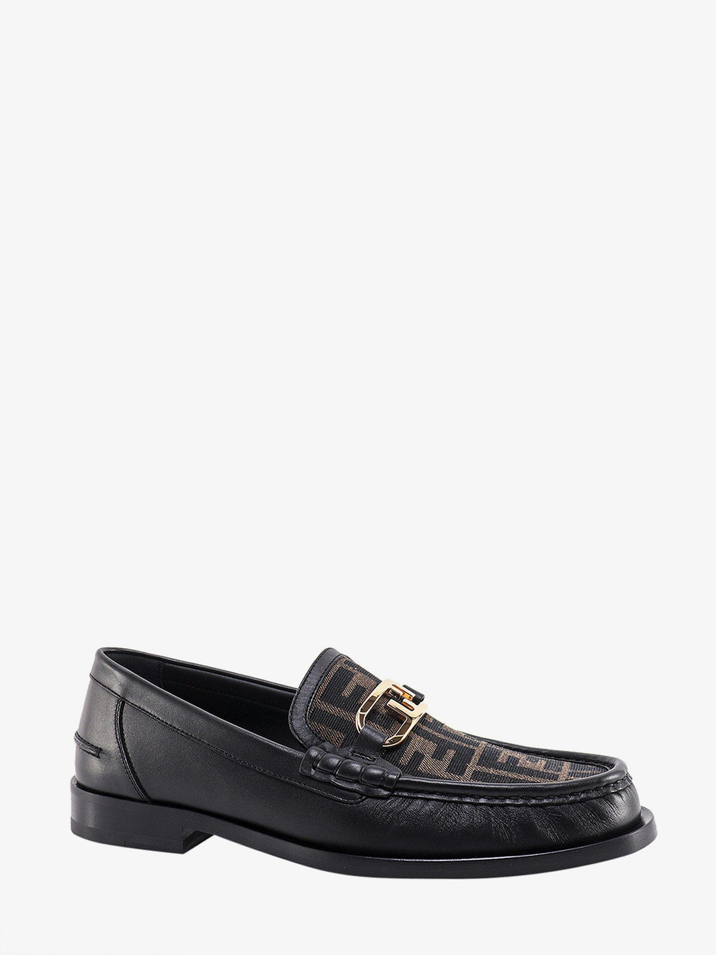 Fendi Men Fendi O' Lock Leather Loafer With Ff Insert