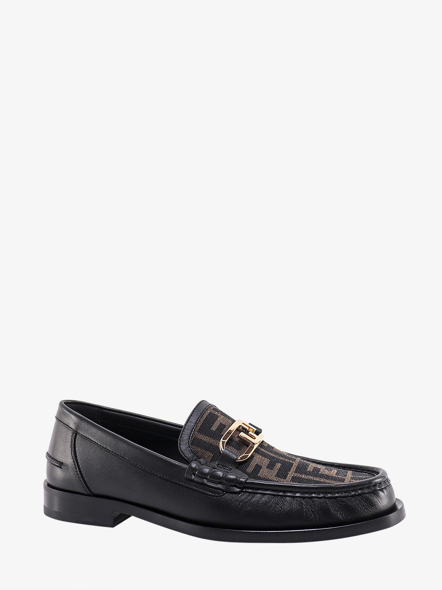 Fendi Men Fendi O' Lock Leather Loafer With Ff Insert