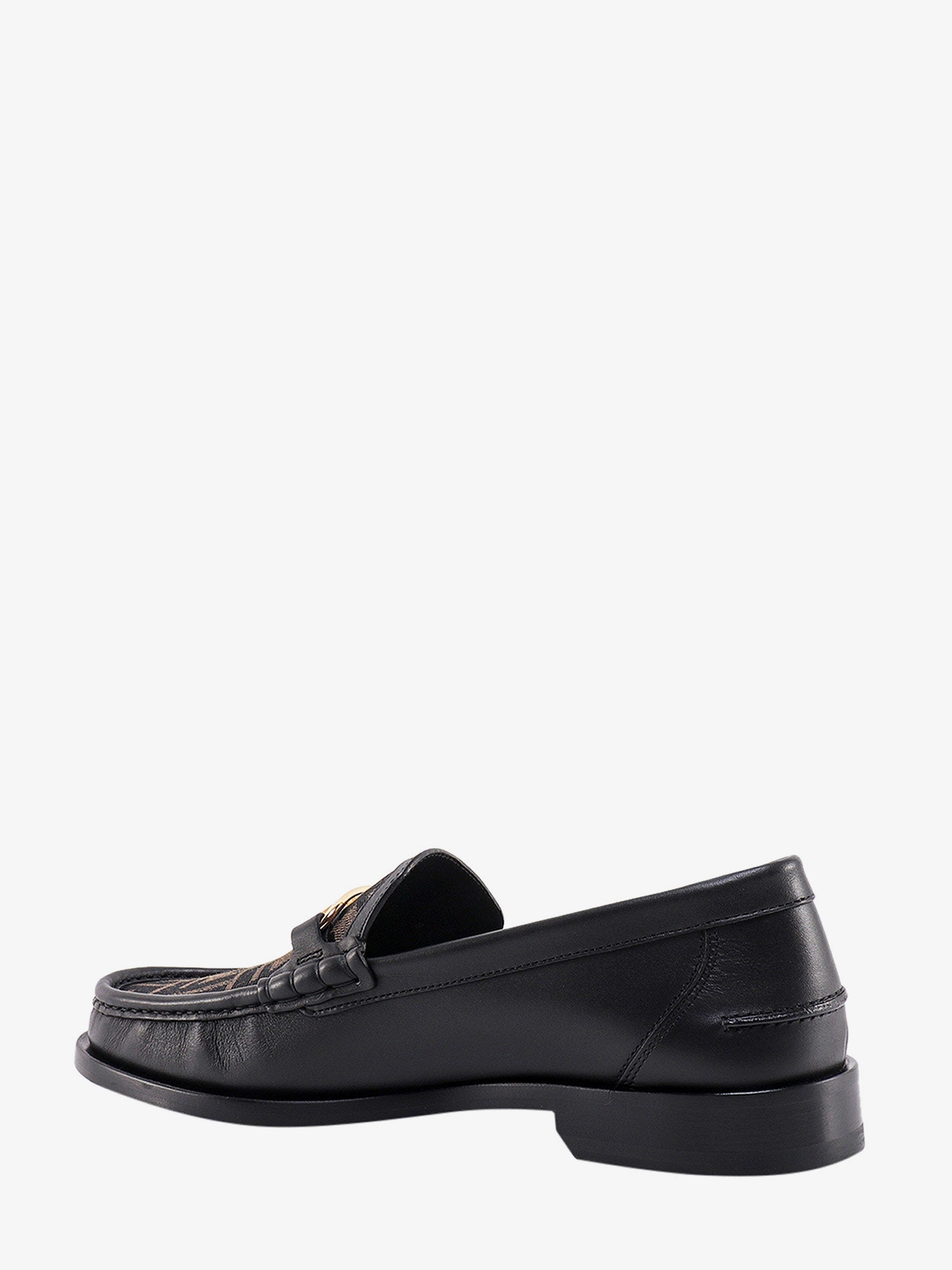 Fendi Men Fendi O' Lock Leather Loafer With Ff Insert