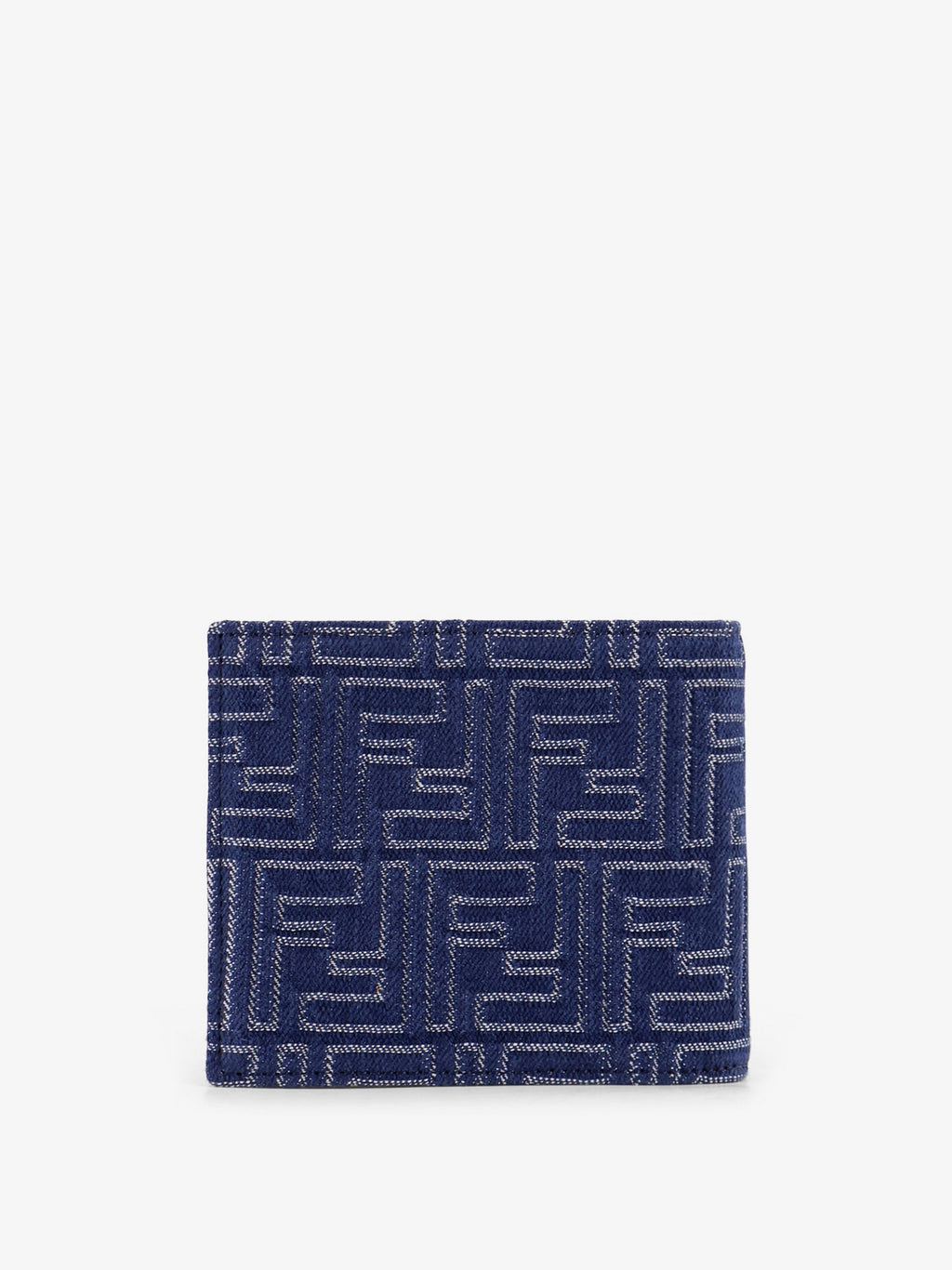 Fendi Men Denim-Effect Ff Jacquard Bi-Fold Wallet