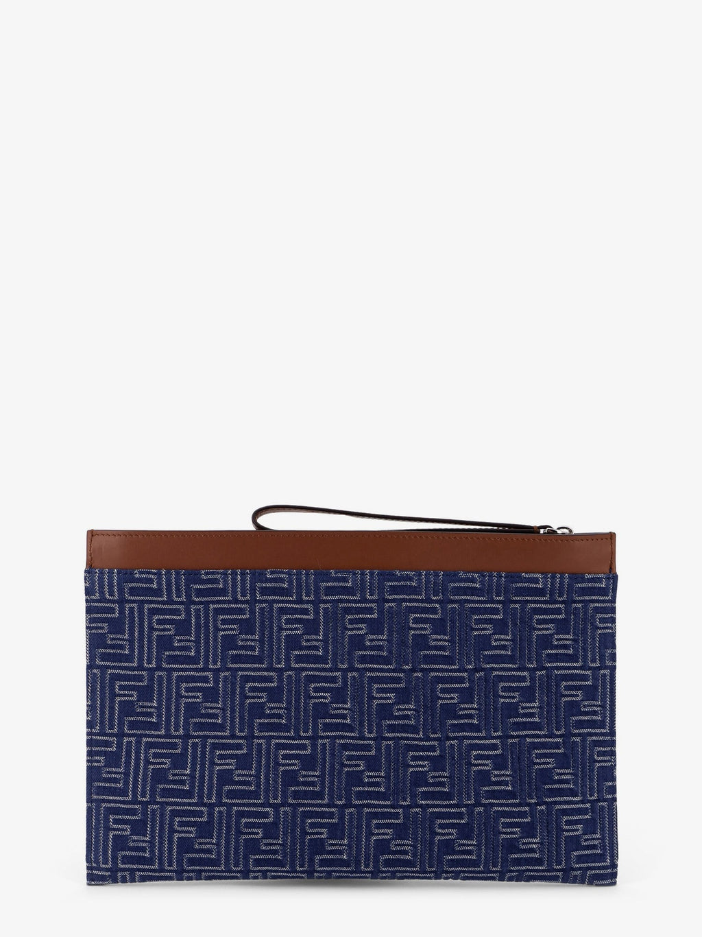 Fendi Men Ff Jacquard Denim Clutch