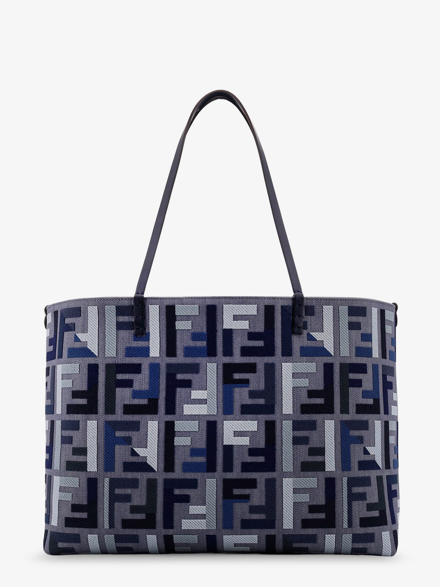 Fendi Women Roll Large Jacquard Ff Fabric Tote Bag