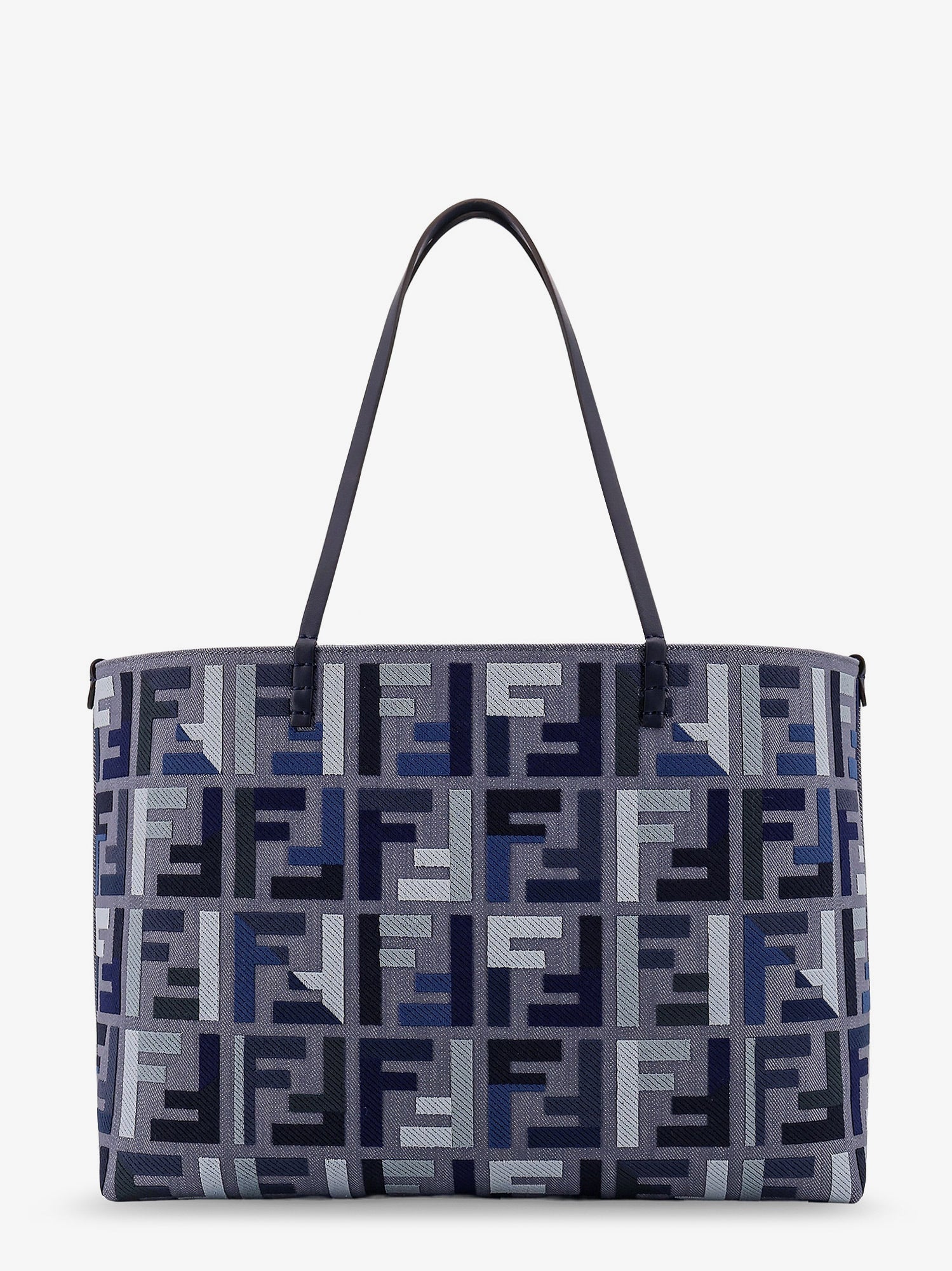 Fendi Women Roll Large Jacquard Ff Fabric Tote Bag