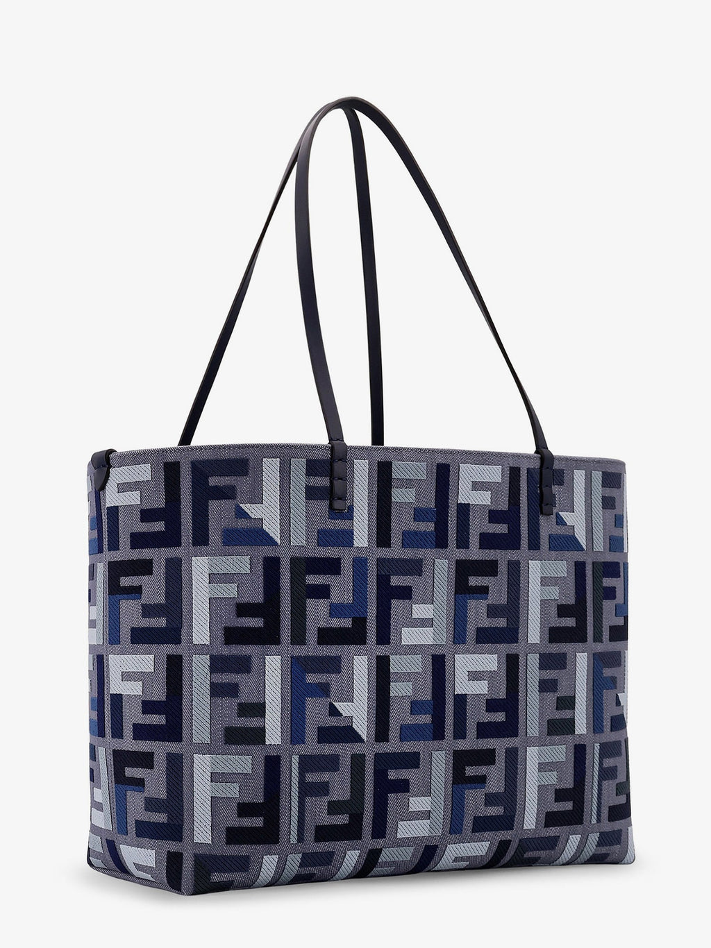 Fendi Women Roll Large Jacquard Ff Fabric Tote Bag