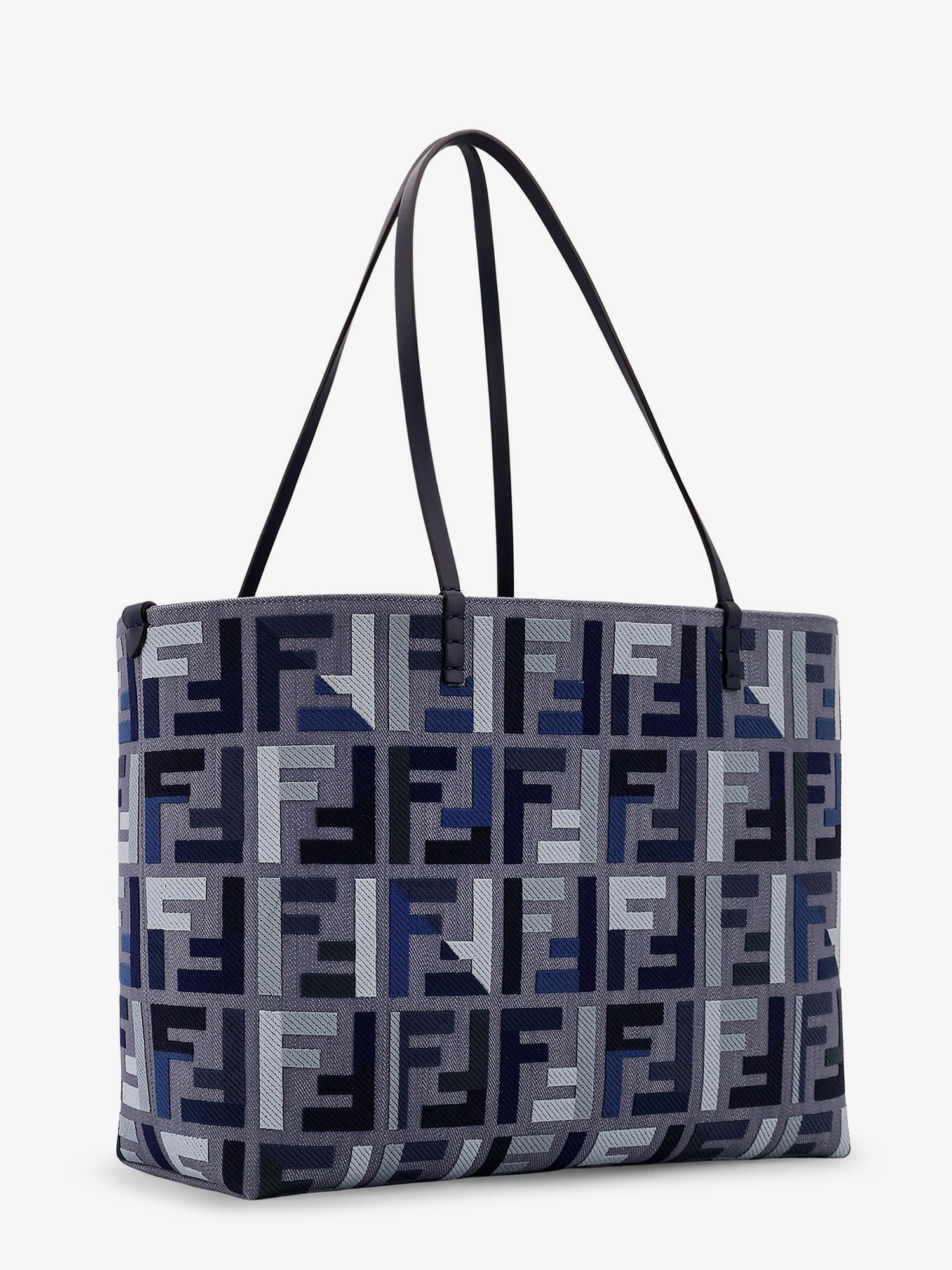 Fendi Women Roll Large Jacquard Ff Fabric Tote Bag