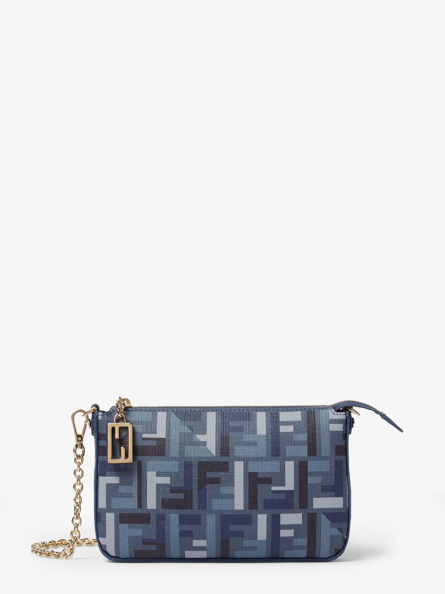 Fendi Women Pouch Baguette Ff Jacquard Fabric Shoulder Bag