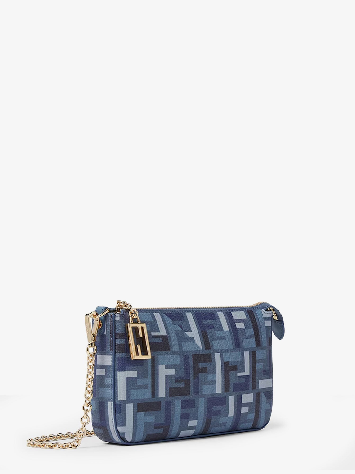 Fendi Women Pouch Baguette Ff Jacquard Fabric Shoulder Bag