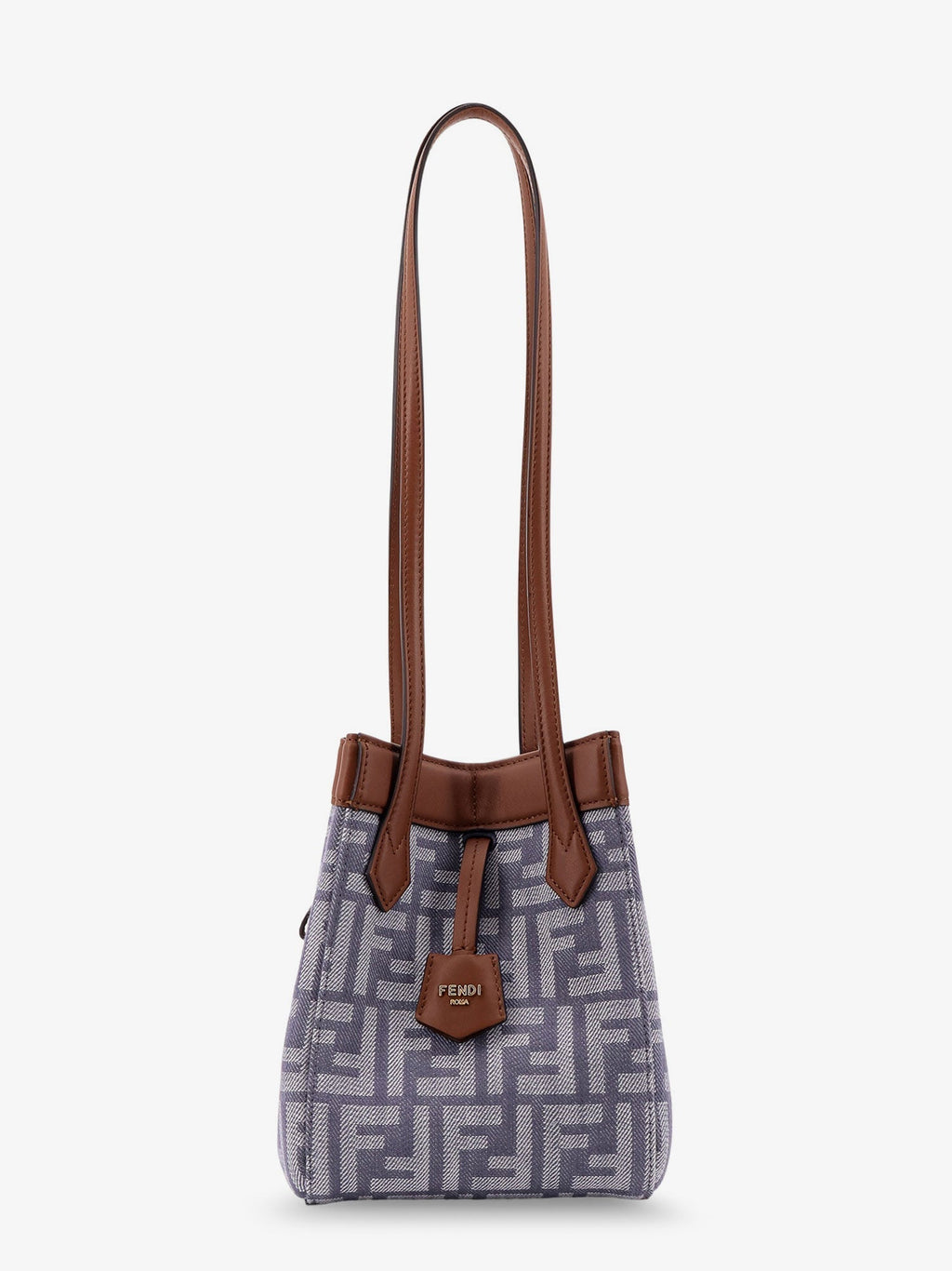 Fendi Women Origami Mini Ff Jacquard Fabric And Leather Shoulder Bag