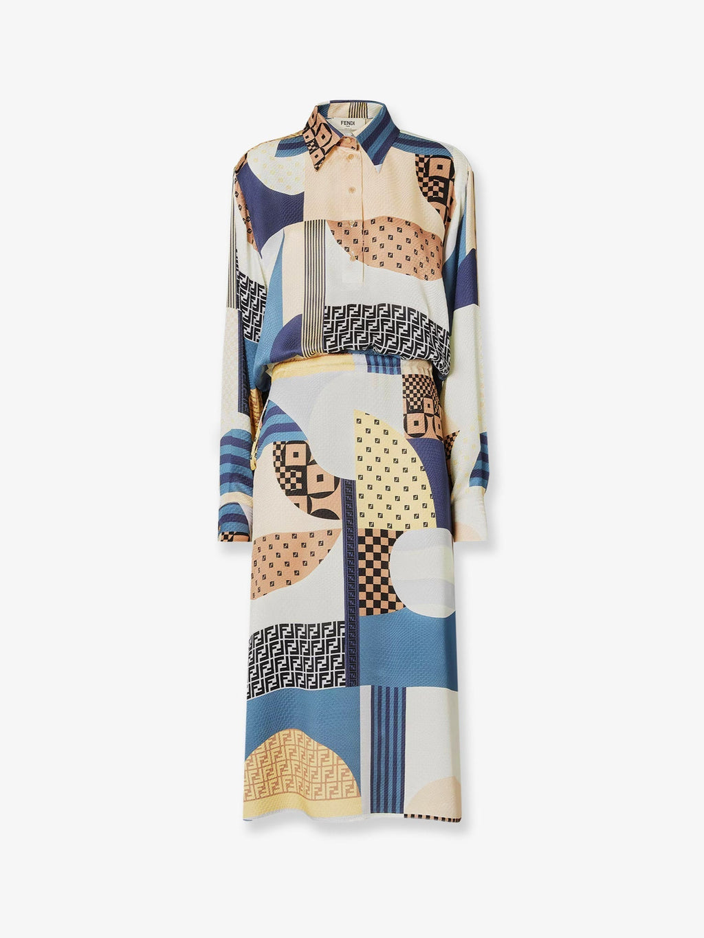 Fendi Women Patchwork Silk Dress