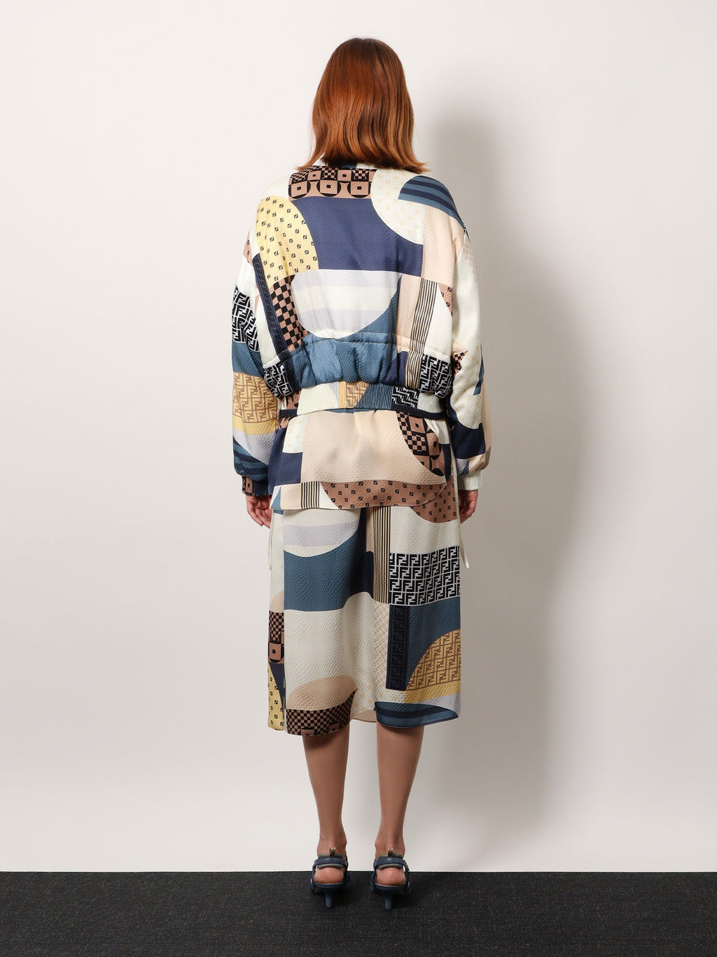Fendi Women Reversible Patchwork Silk Bomber