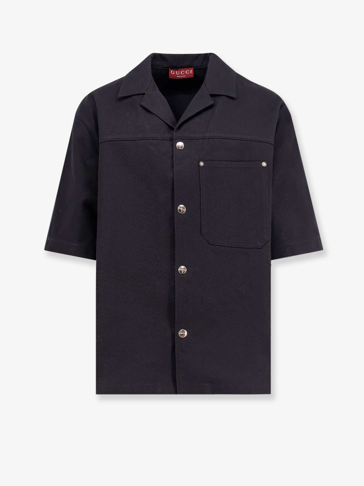 Gucci Men Gg Jacquard Cotton Shirt