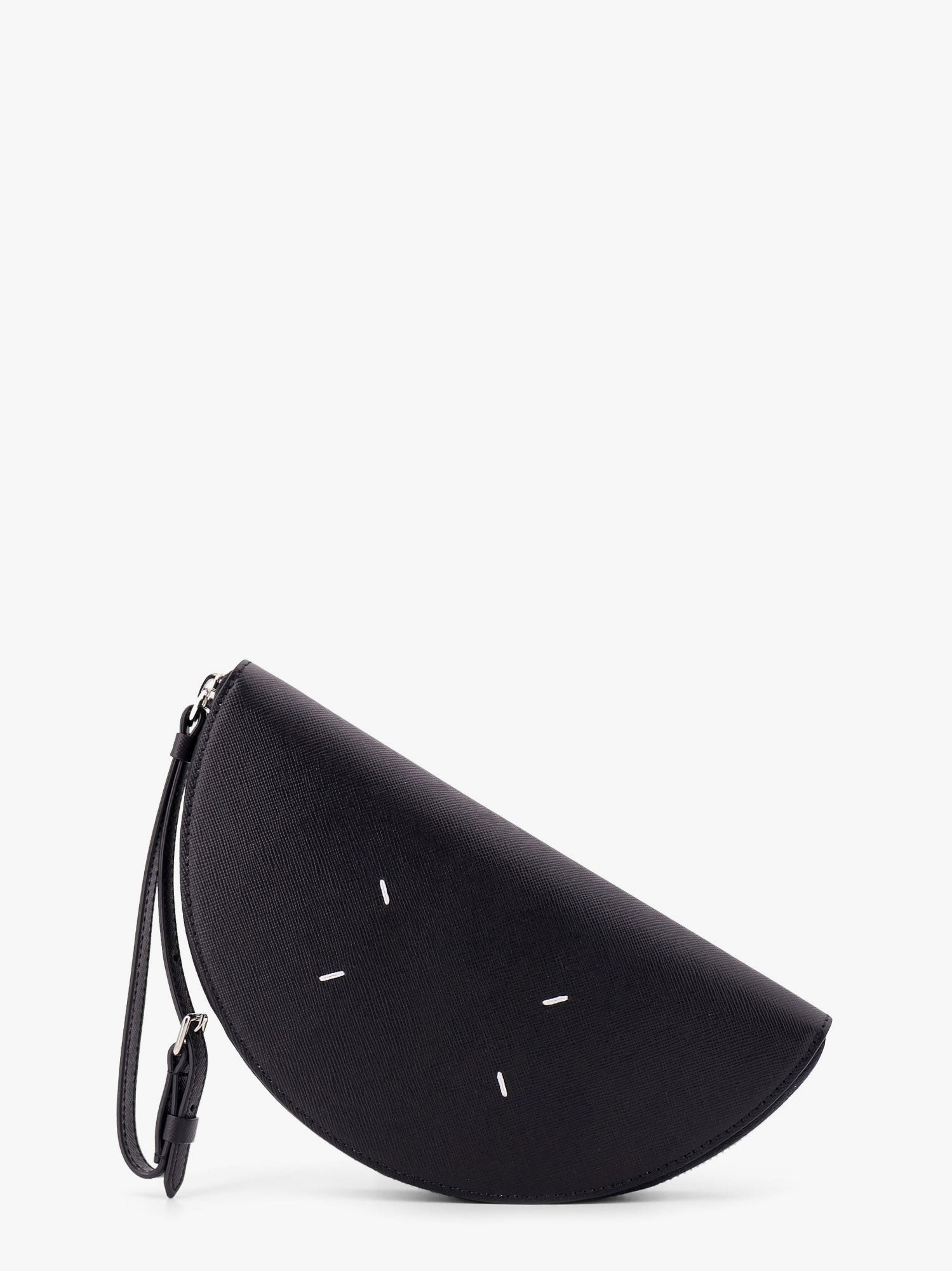 Maison Margiela Men Leather Pochette With Iconic Four Stitched Detail