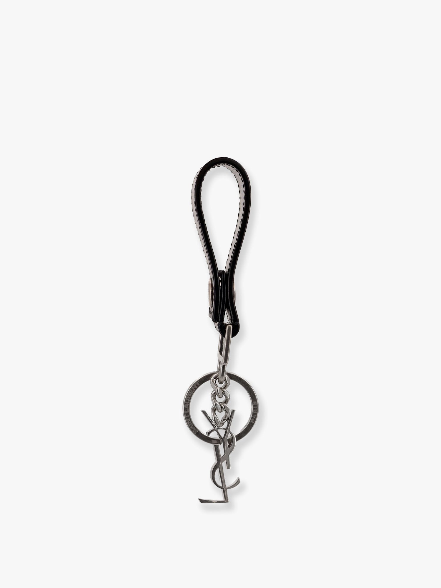 Saint Laurent Men Cassandre Leather Key Ring
