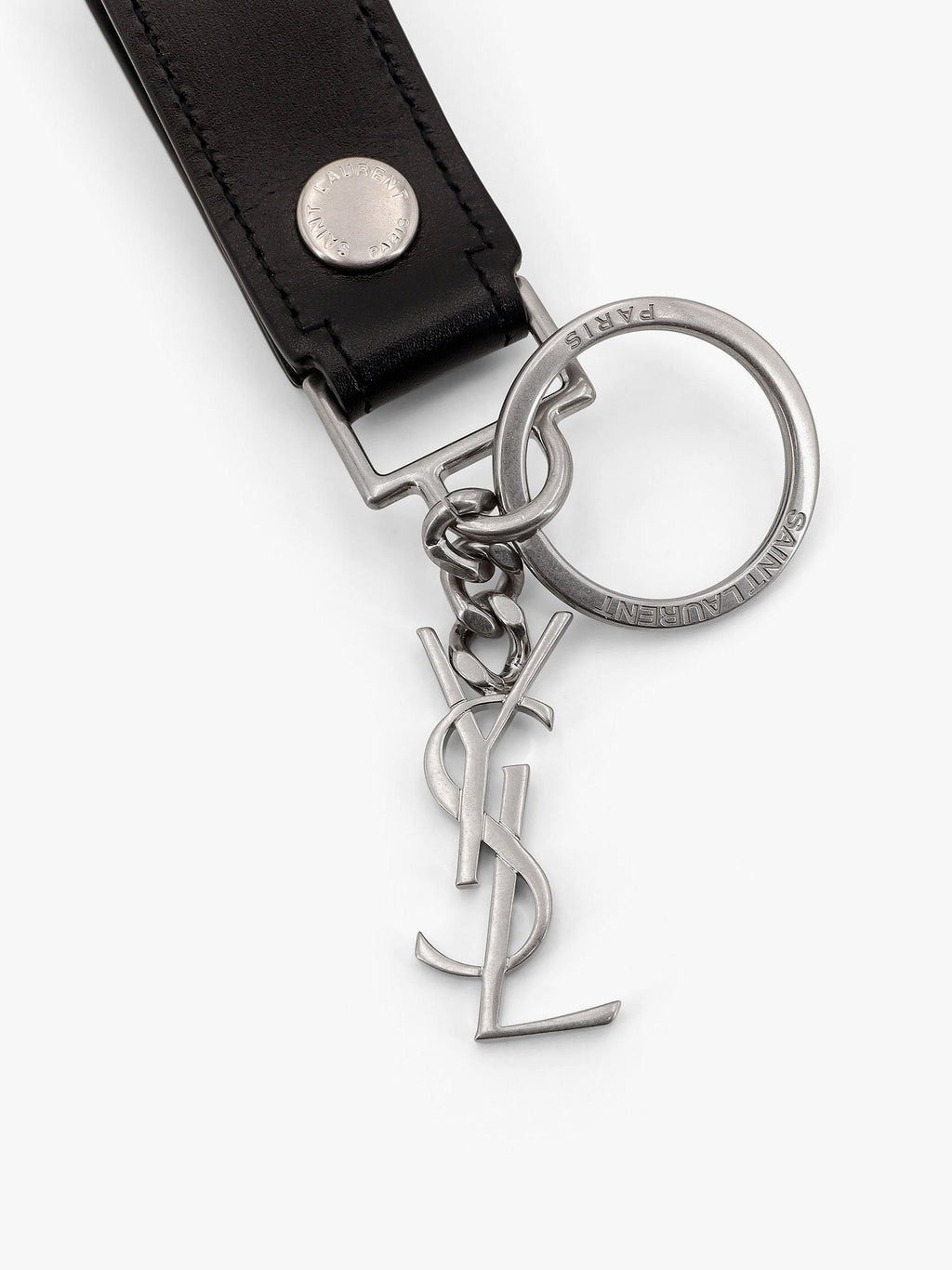 Saint Laurent Men Cassandre Leather Key Ring