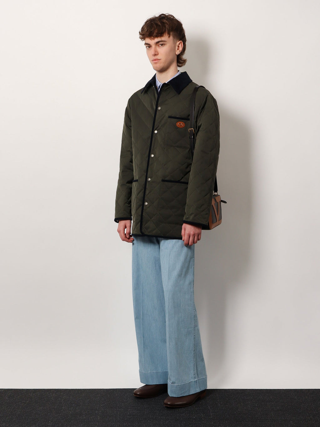 Valentino Men Quilted Jacket With Vlogo Signature Patch