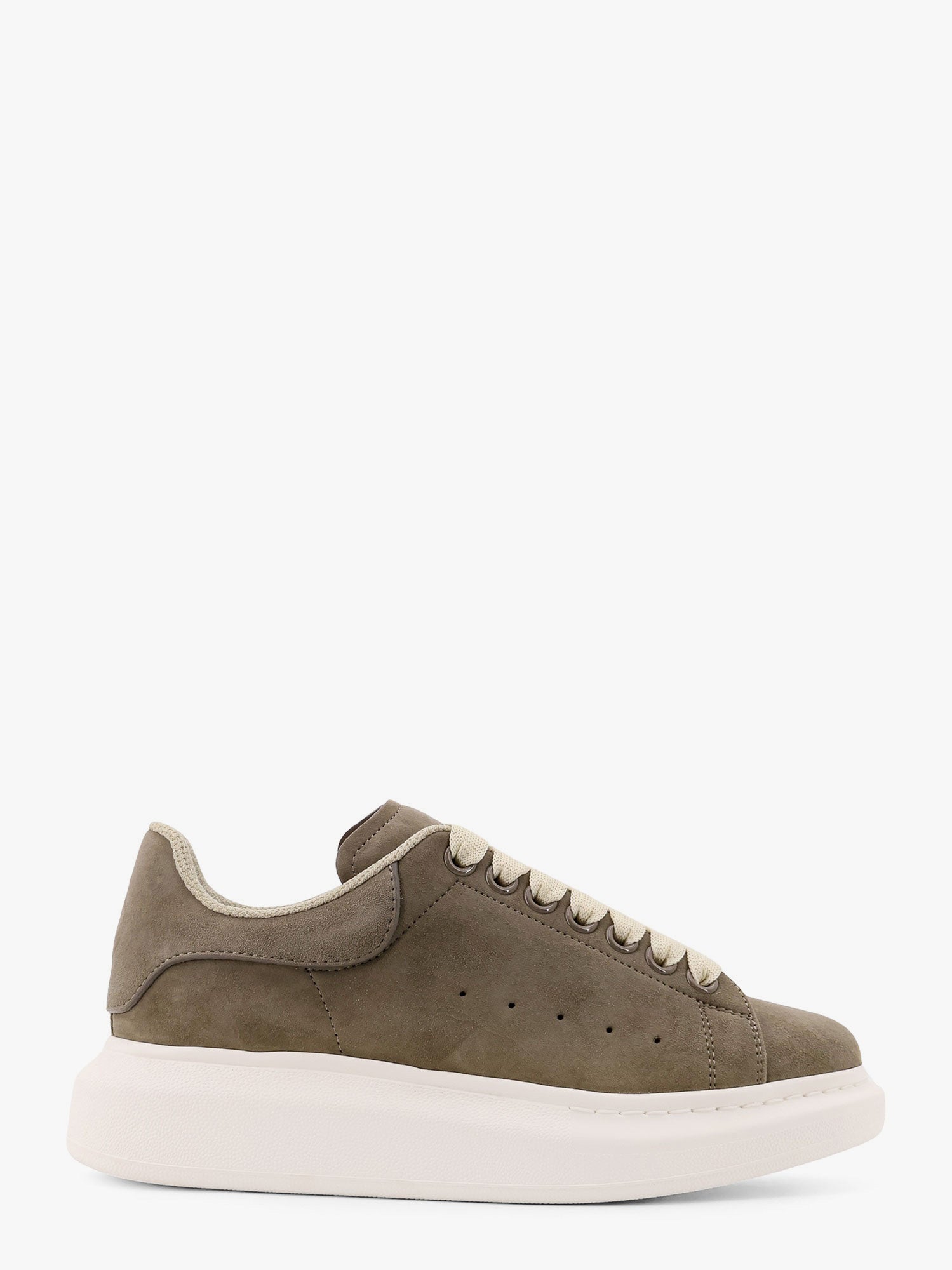 Alexander Mcqueen Women Oversized Suede Sneakers With Engraved Logo On The Front