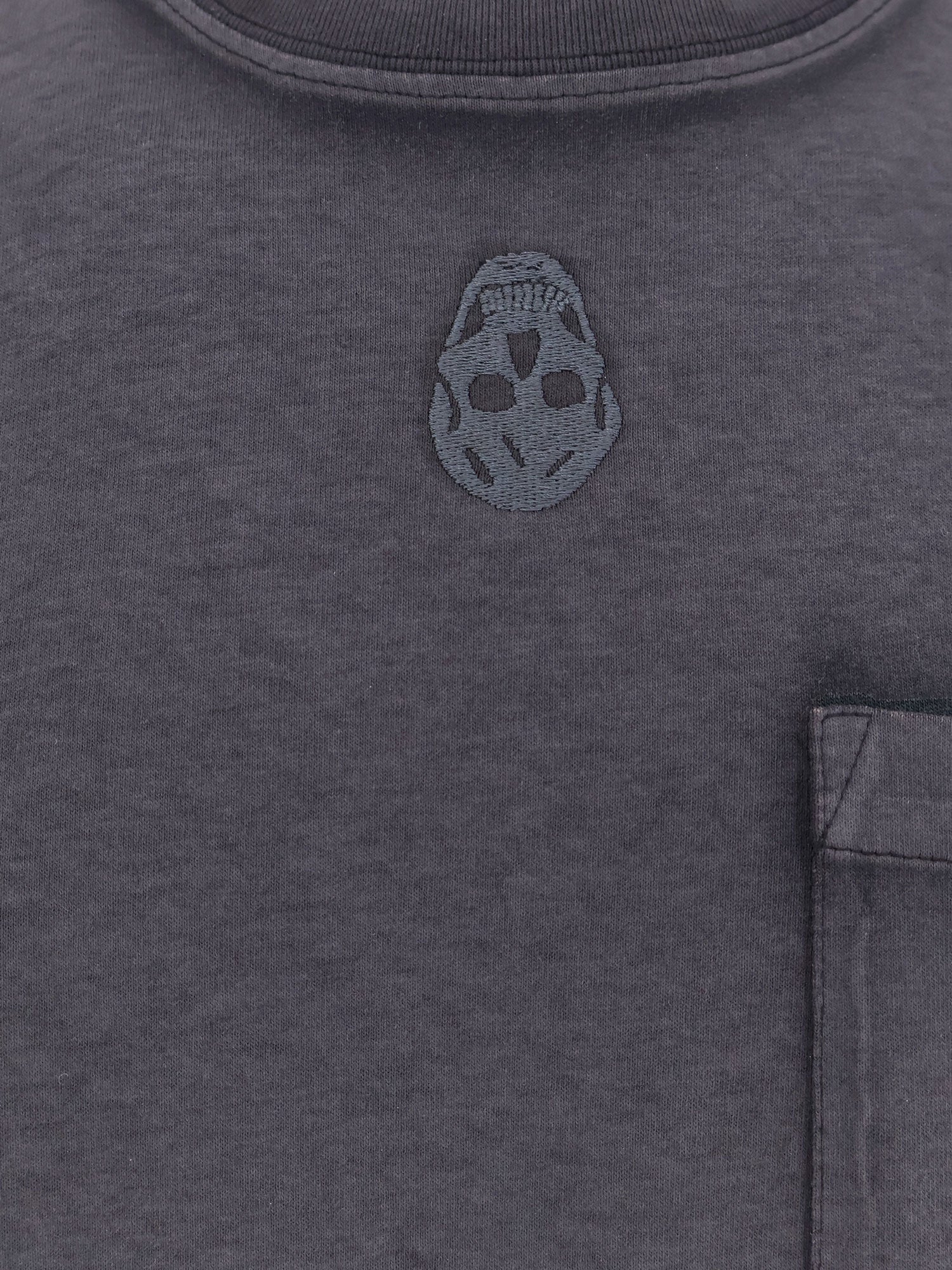 Alexander Mcqueen Men Cotton T-Shirt With Frontal Iconic Skull