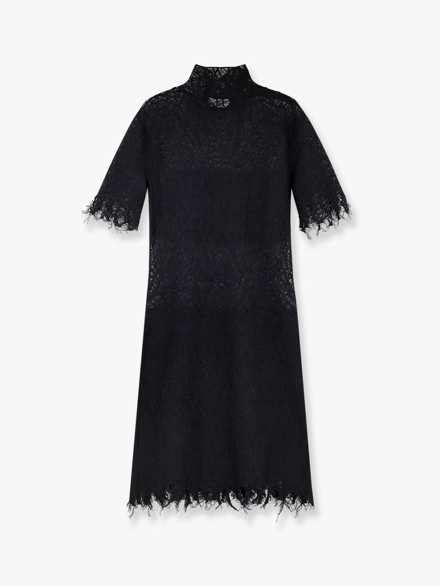 Alexander Mcqueen Women Lace Dress With Cotton Inserts And Organic Silk