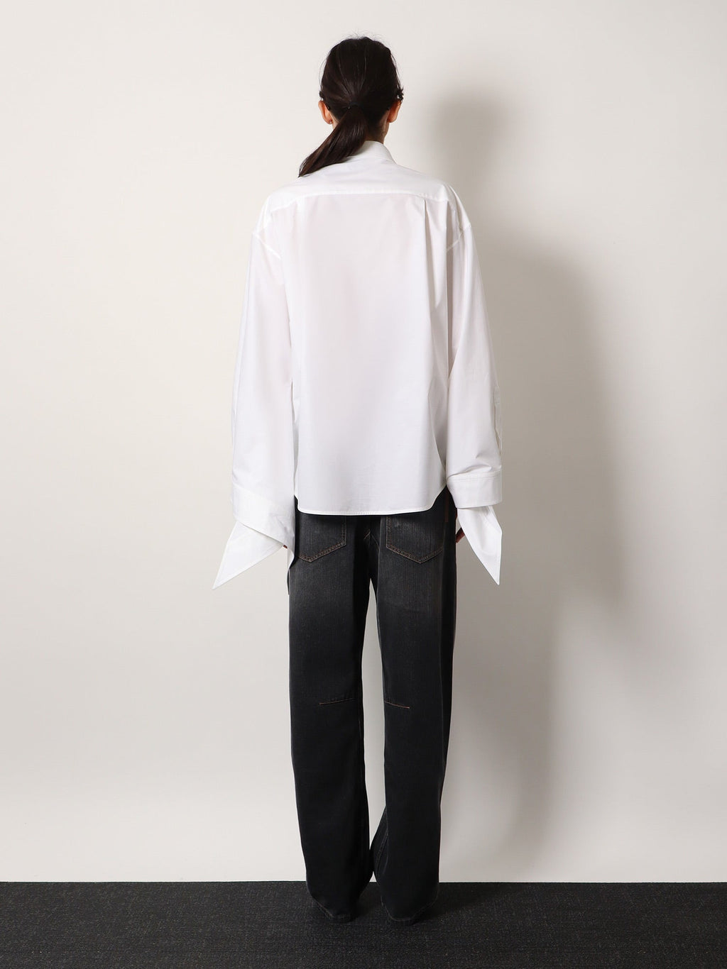 Balenciaga Women Oversize Cotton Shirt With Knotted Details