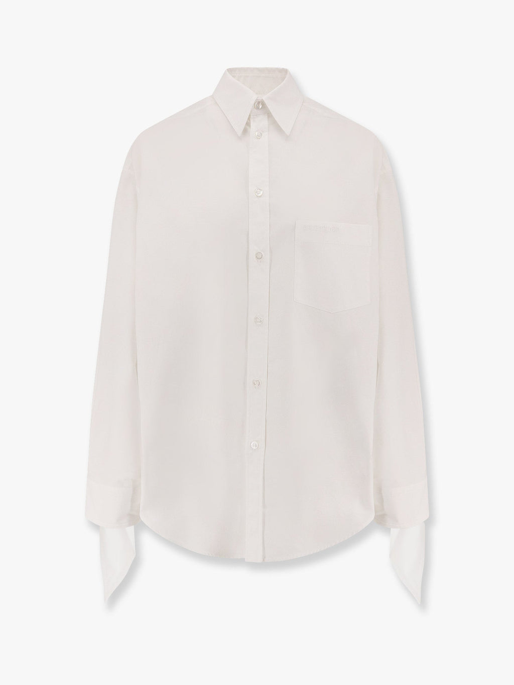 Balenciaga Women Oversize Cotton Shirt With Knotted Details