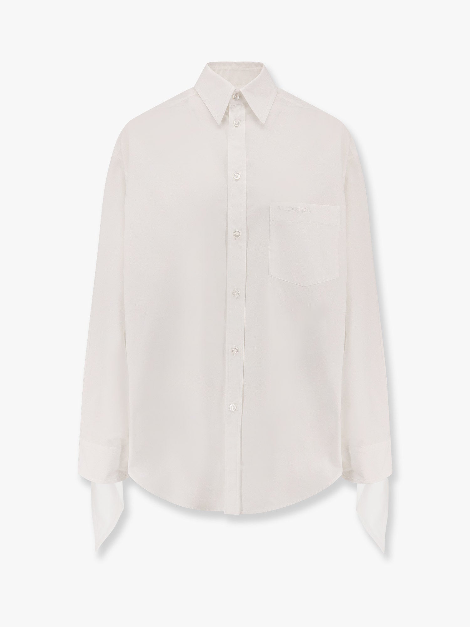 Balenciaga Women Oversize Cotton Shirt With Knotted Details