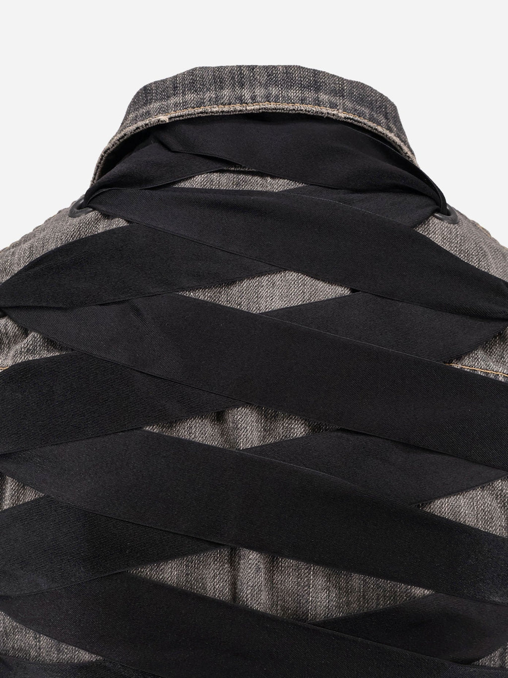 Balenciaga Women Denim Jacket With Satin Laces