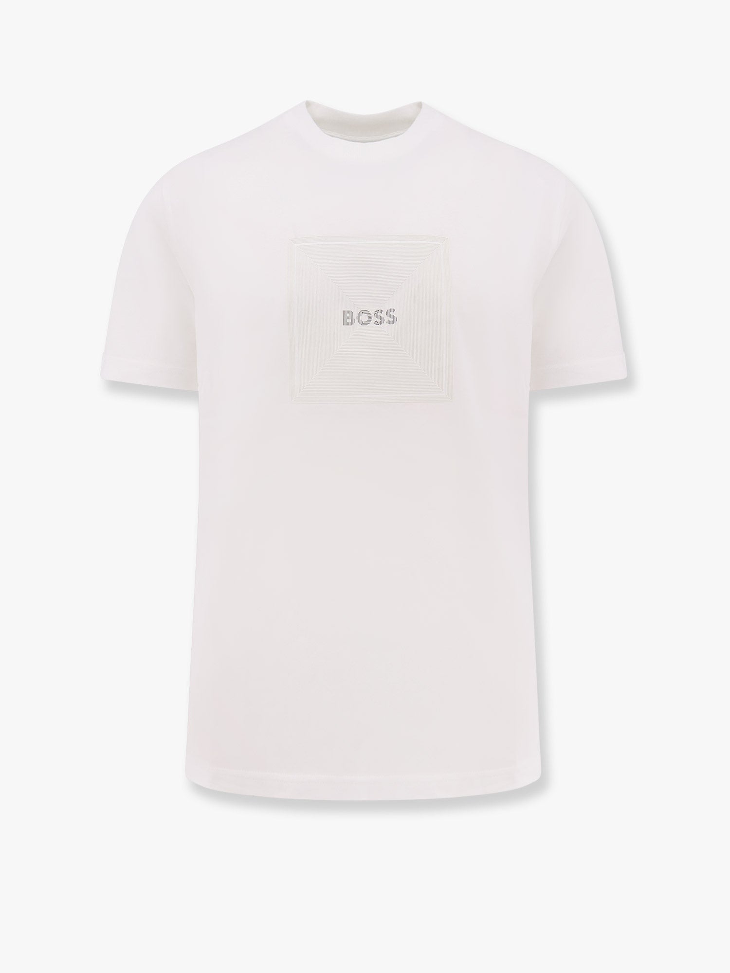 Boss Men Cotton Jersey T-Shirt With Print On The Front