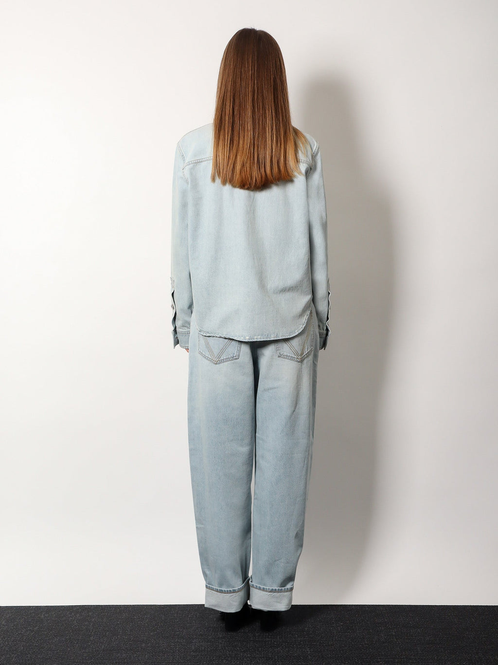 Bottega Veneta Women Denim Shirt With Extra Bleach Wash