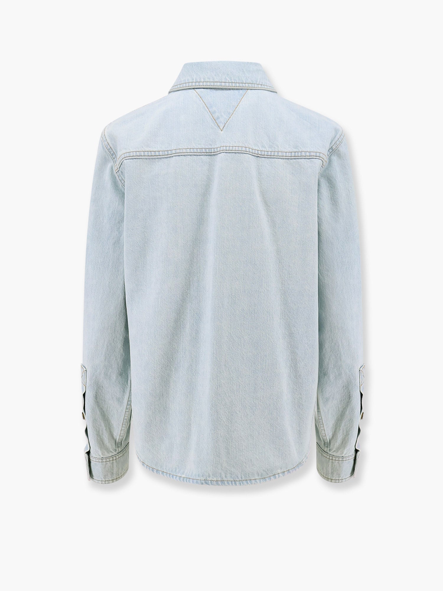 Bottega Veneta Women Denim Shirt With Extra Bleach Wash