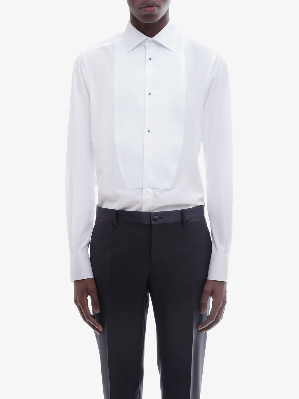 Dolce & Gabbana Men Cotton Shirt With Frontal Plastron