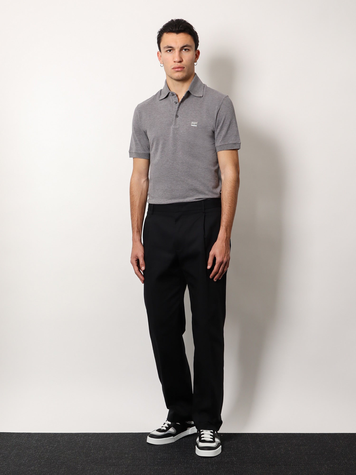 Dolce & Gabbana Men Cotton Polo Shirt With Dolce&Gabbana Milano Plate