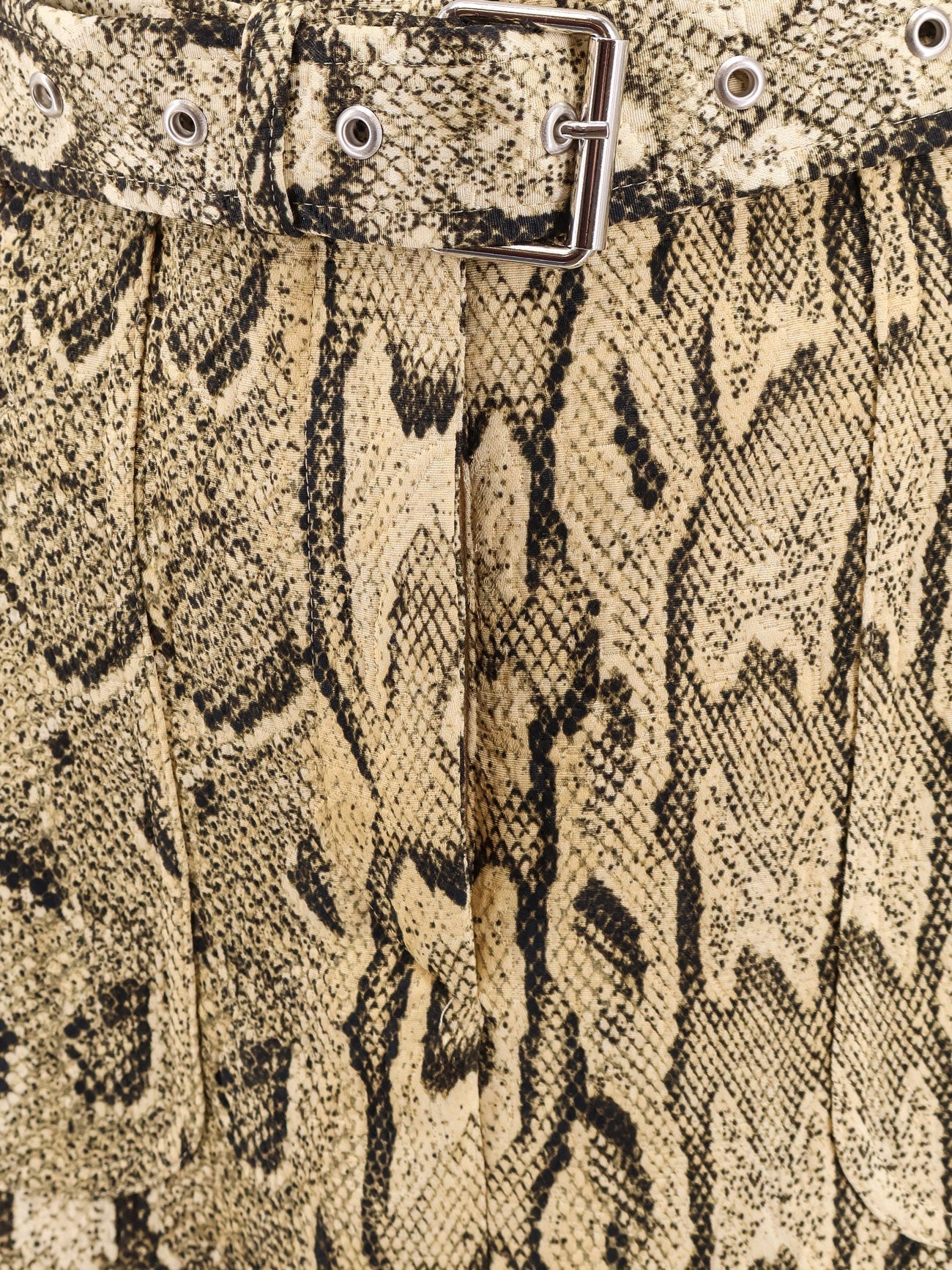 Dries Van Noten Women Sheraz Viscose And Cotton Skirt With Reptile Print